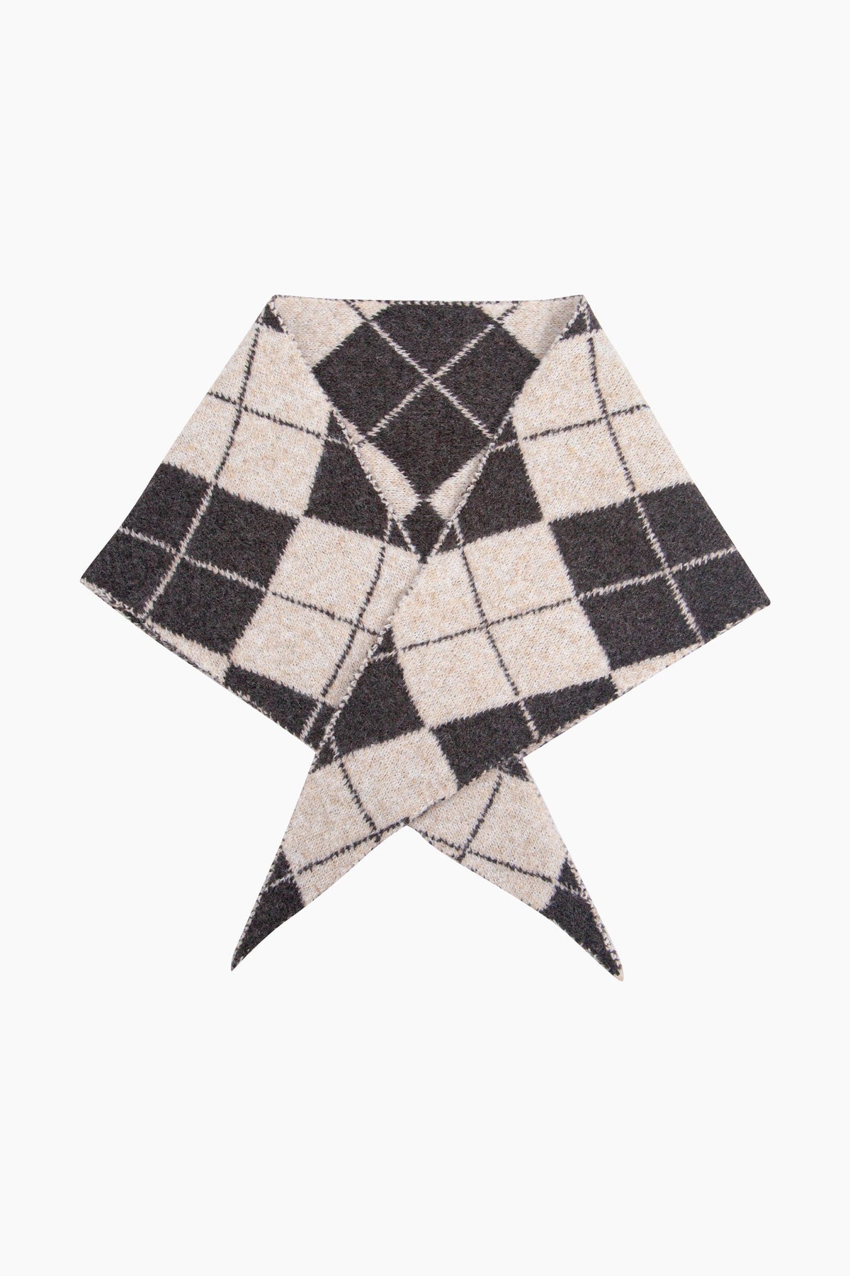 Traditional-Check-Triangle-Heavyweight-Scarf-in-Brown/Cream