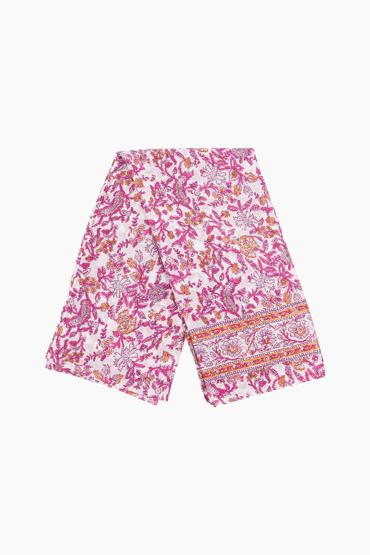 Delicate-Floral-Lightweight-Scarf-in-Pink-Folded