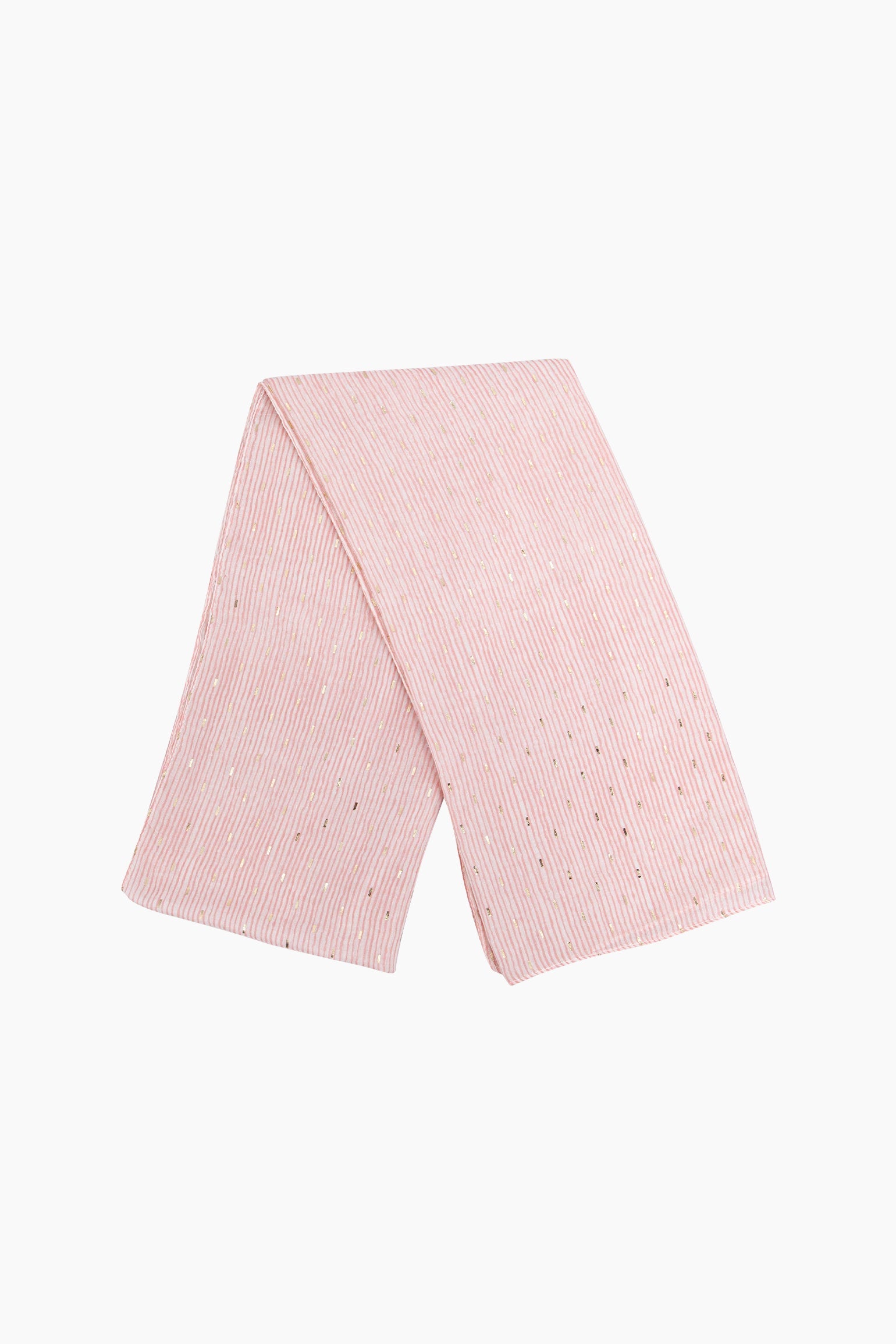 Gold-Matchstick-Print-Lightweight-Scarf-in-Red-Folded