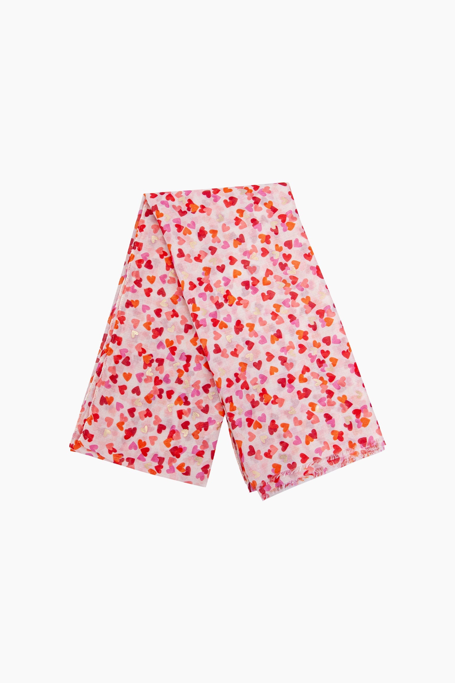 Heart-Print-Lightweight-Scarf-in-Red-Folded