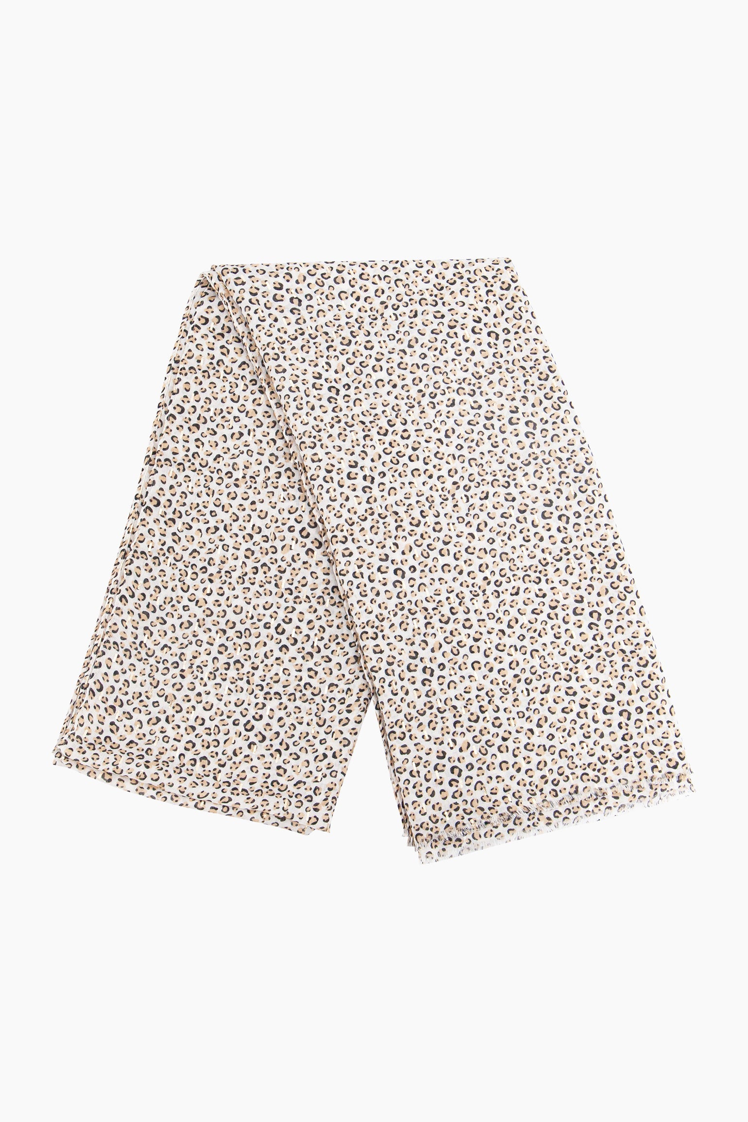 Leopard-Print-Lightweight-Scarf-in-Cream-Folded
