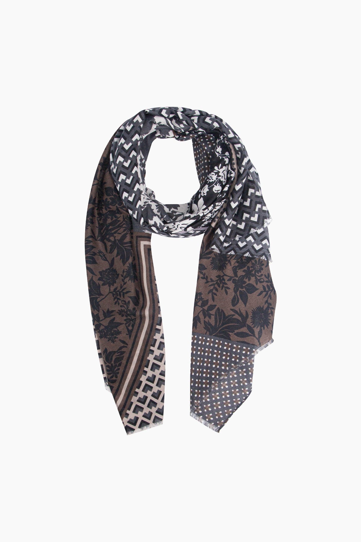 Floral-Print-Lightweight-Scarf-in-Grey