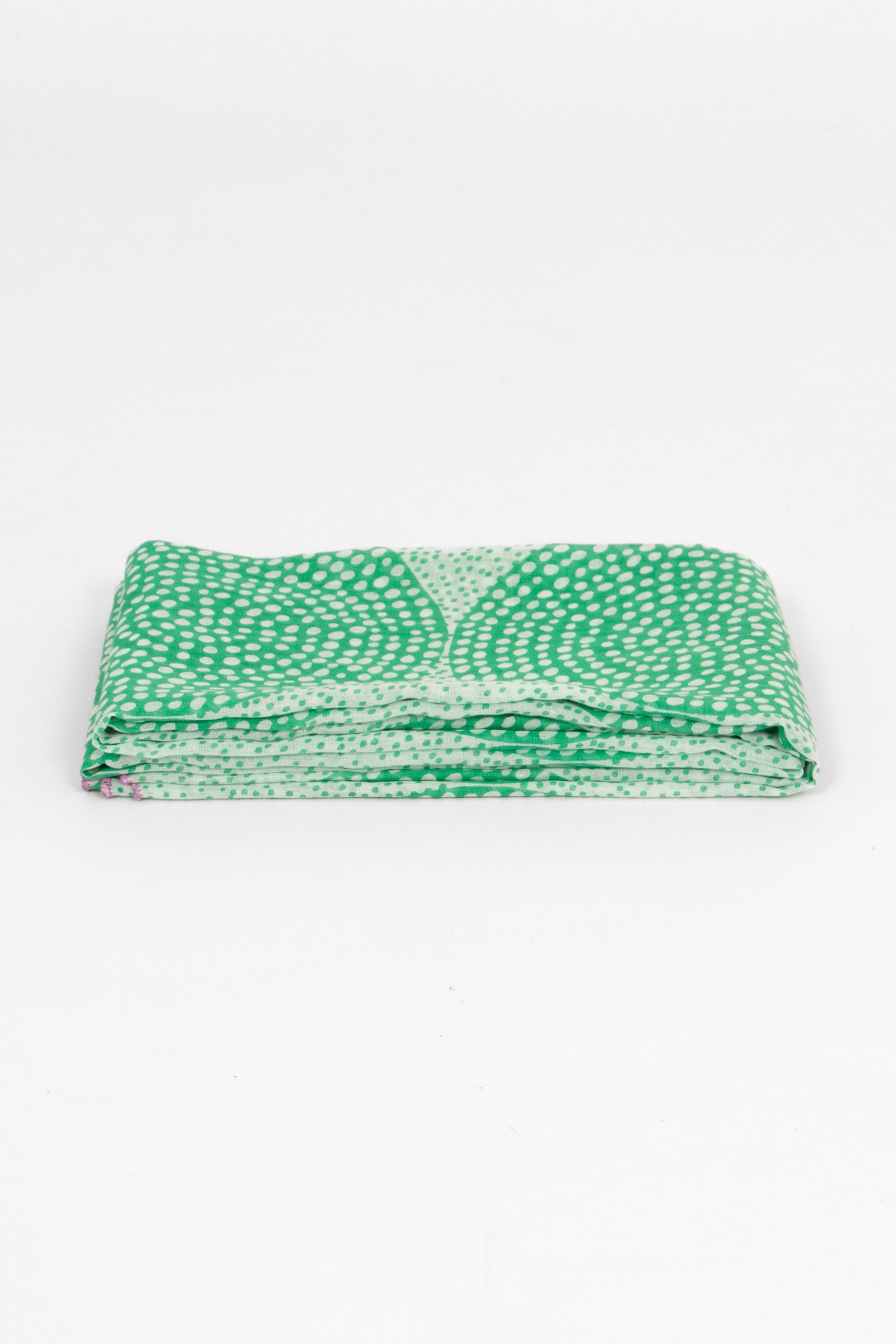 camille-lightweight-cotton-scarf-green-polka-dot-circles-folded-summer-weight