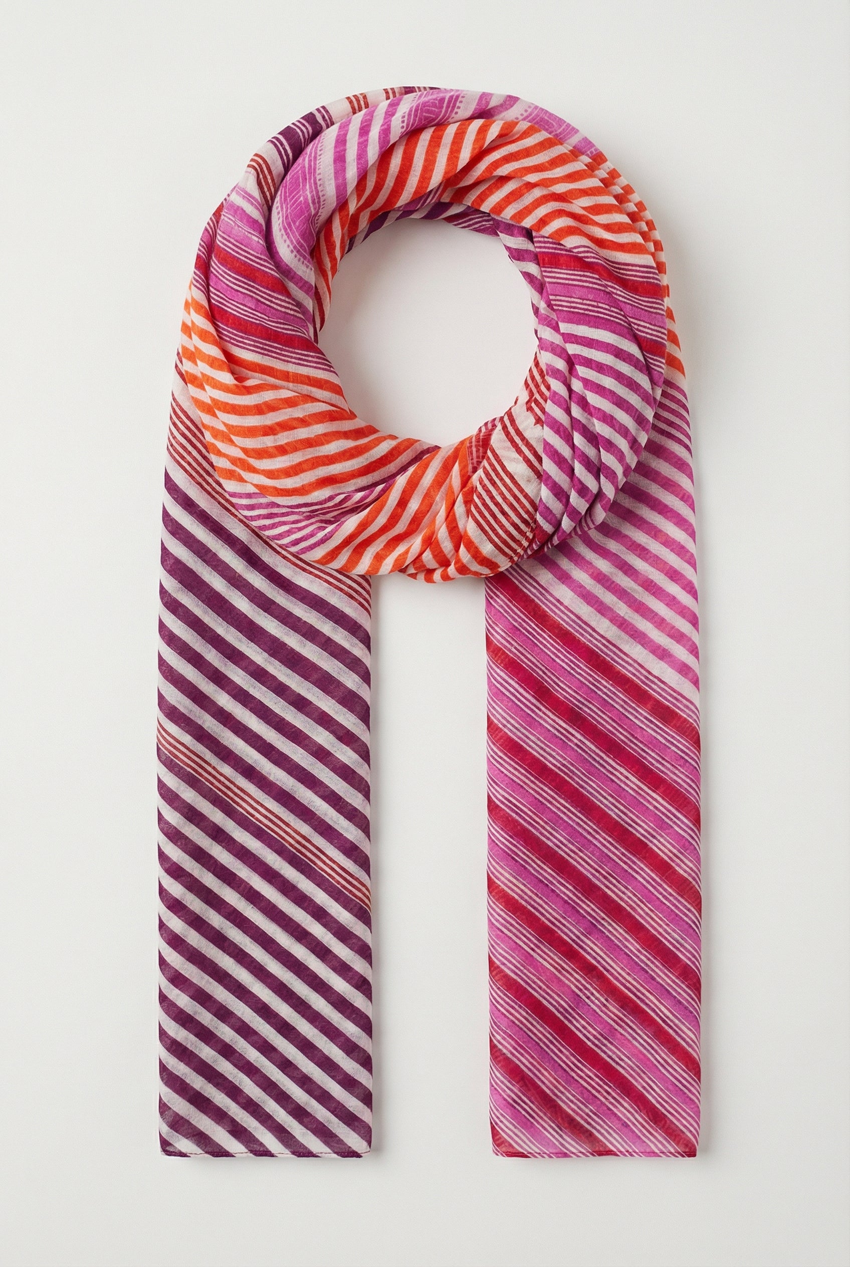 Pink-striped-cotton-scarf
