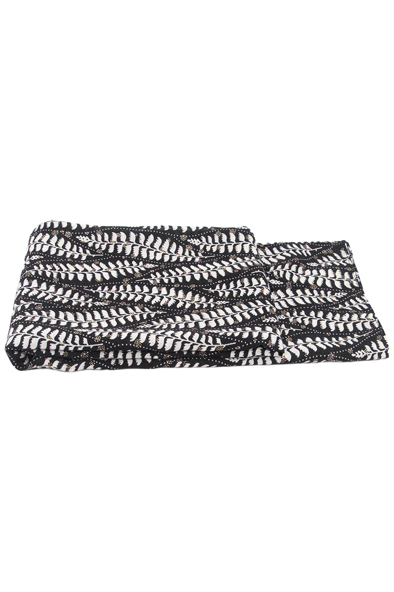 Clover Black Fern Leaf Lightweight Scarf
