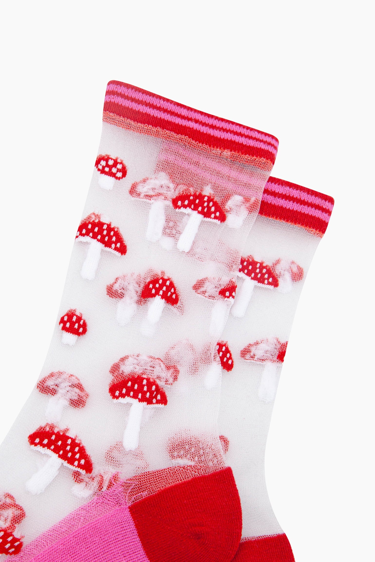 Toadstools-Combed-Cotton-Sheer-Pop-Socks-in-Red-Closeup