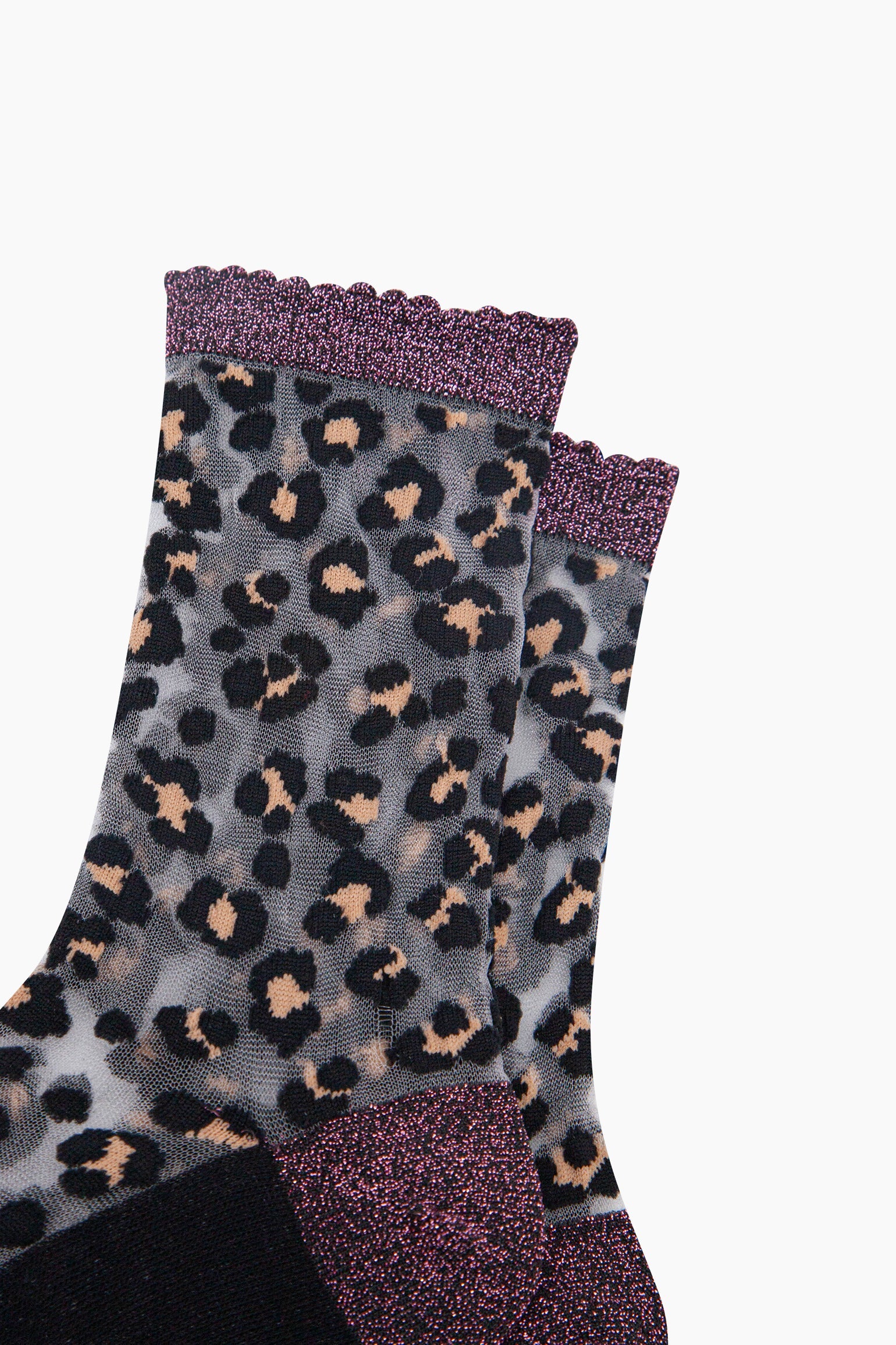 Leopard-Print-Combed-Cotton-Sheer-Pop-Socks-in-Black-Closeup