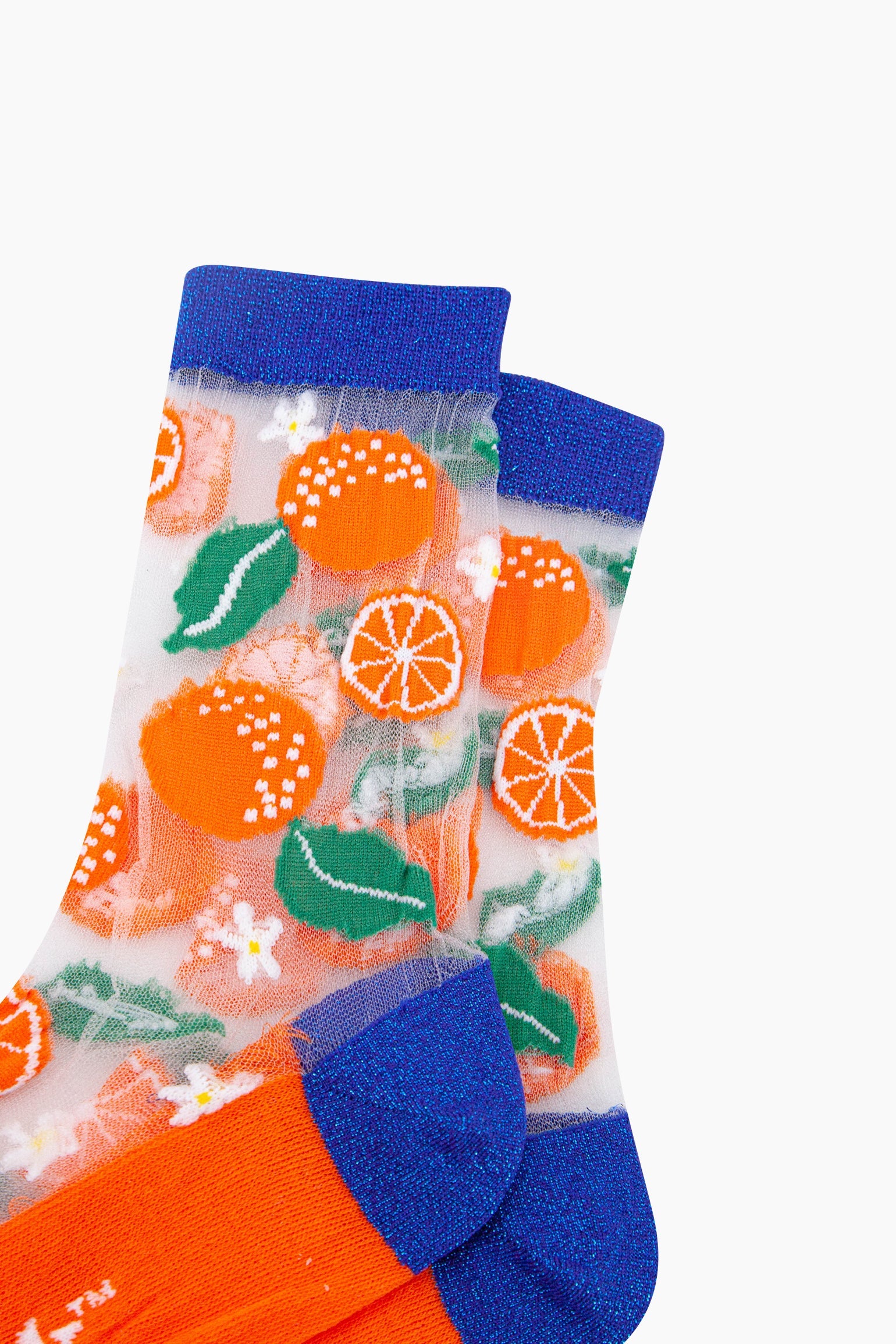 Oranges-Fruit-Combed-Cotton-Sheer-Pop-Socks-closeup