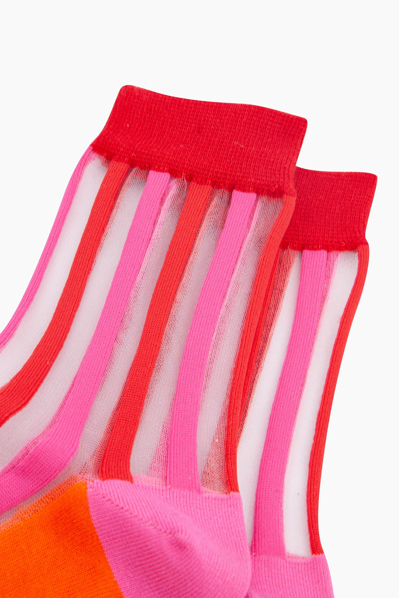 Stripe-Sheer-and-Combed-Cotton-in-Red/Orange-Close-Up