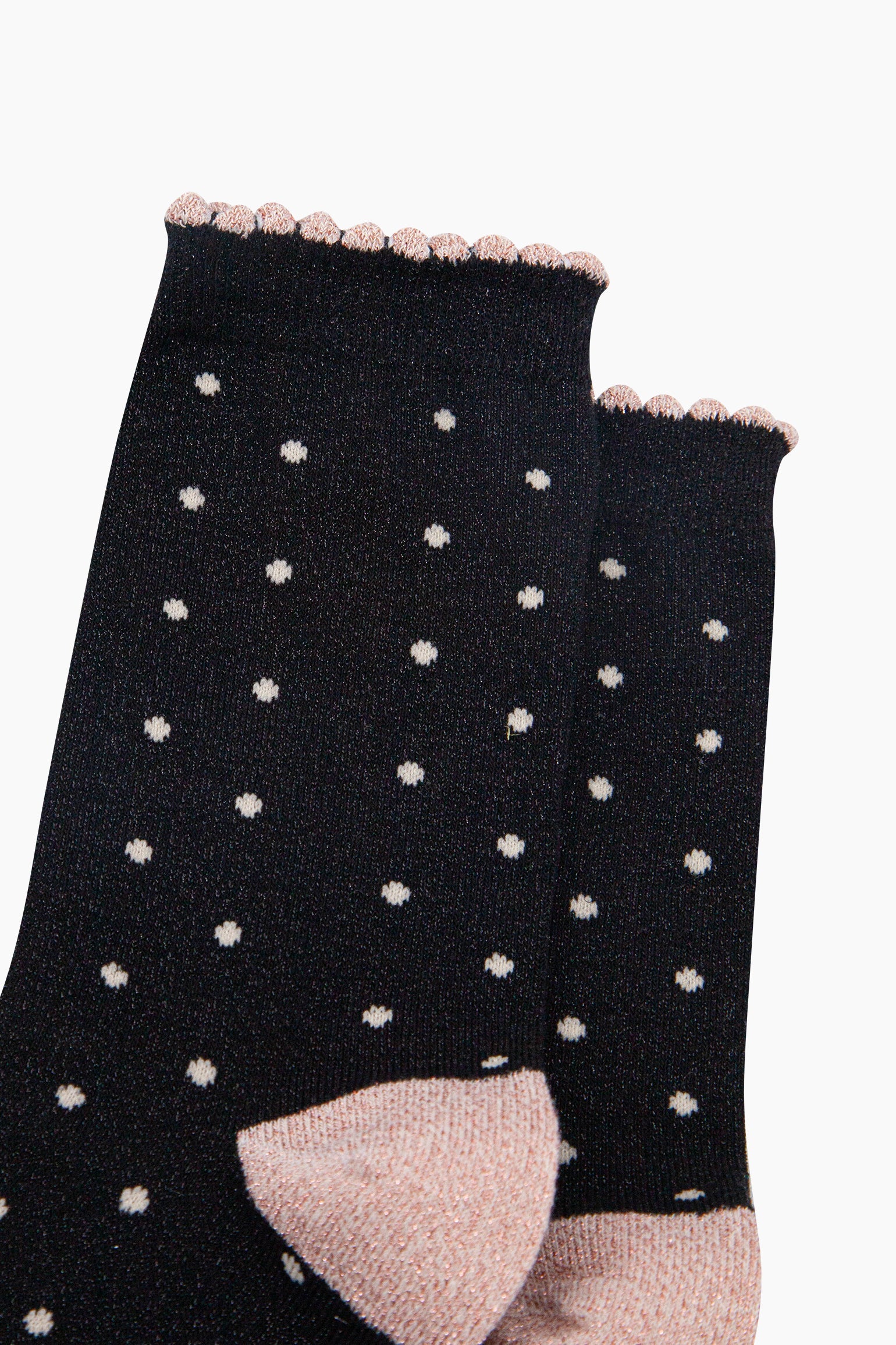 Small-Spots-Combed-Cotton-Glitter-Socks-in-Black-Gold-close-up