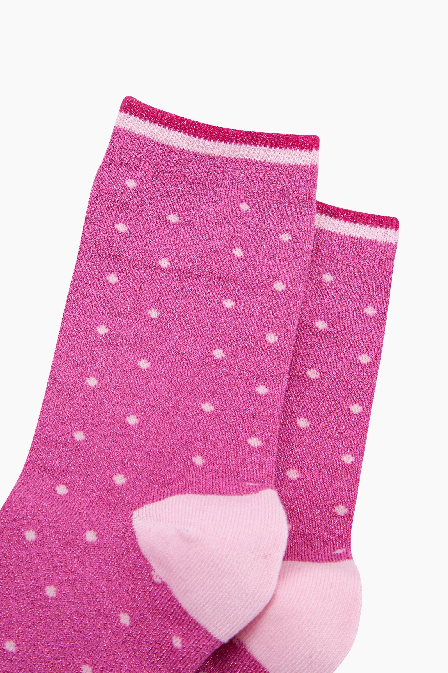 Small-Spots-Combed-Cotton-Glitter-Socks-in-Hot-Pink-close-up