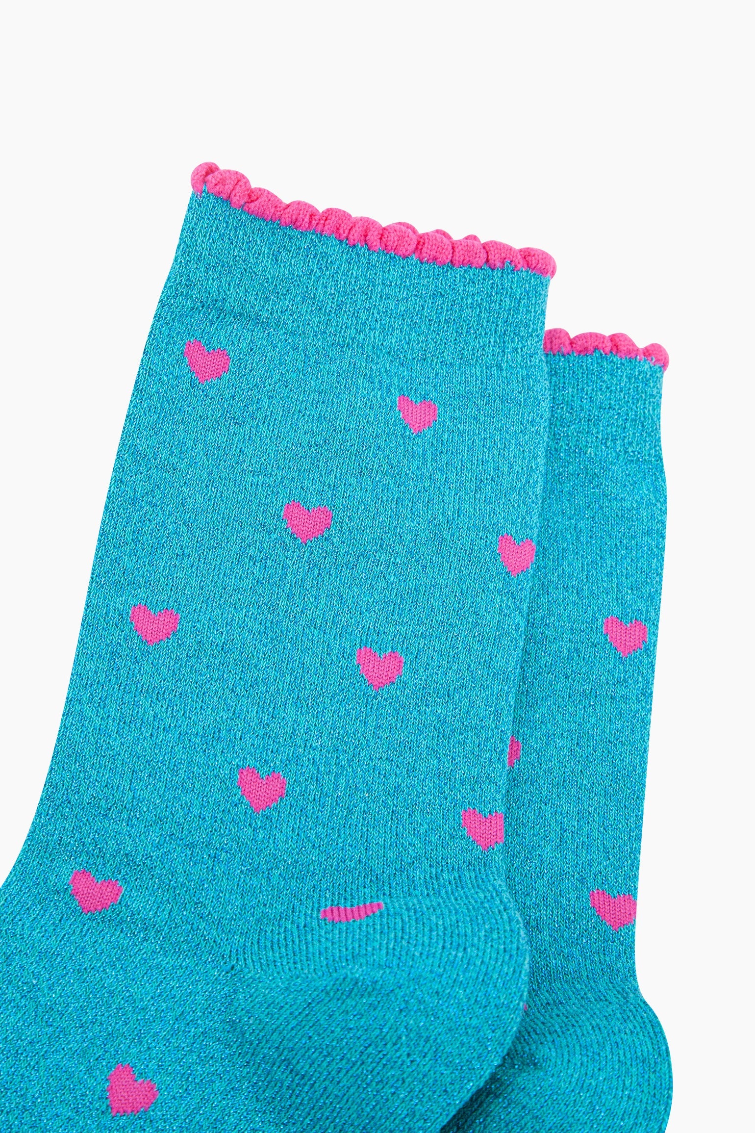 Love-Hearts-Combed-Cotton-Glitter-Socks-in-Turquoise-close-up