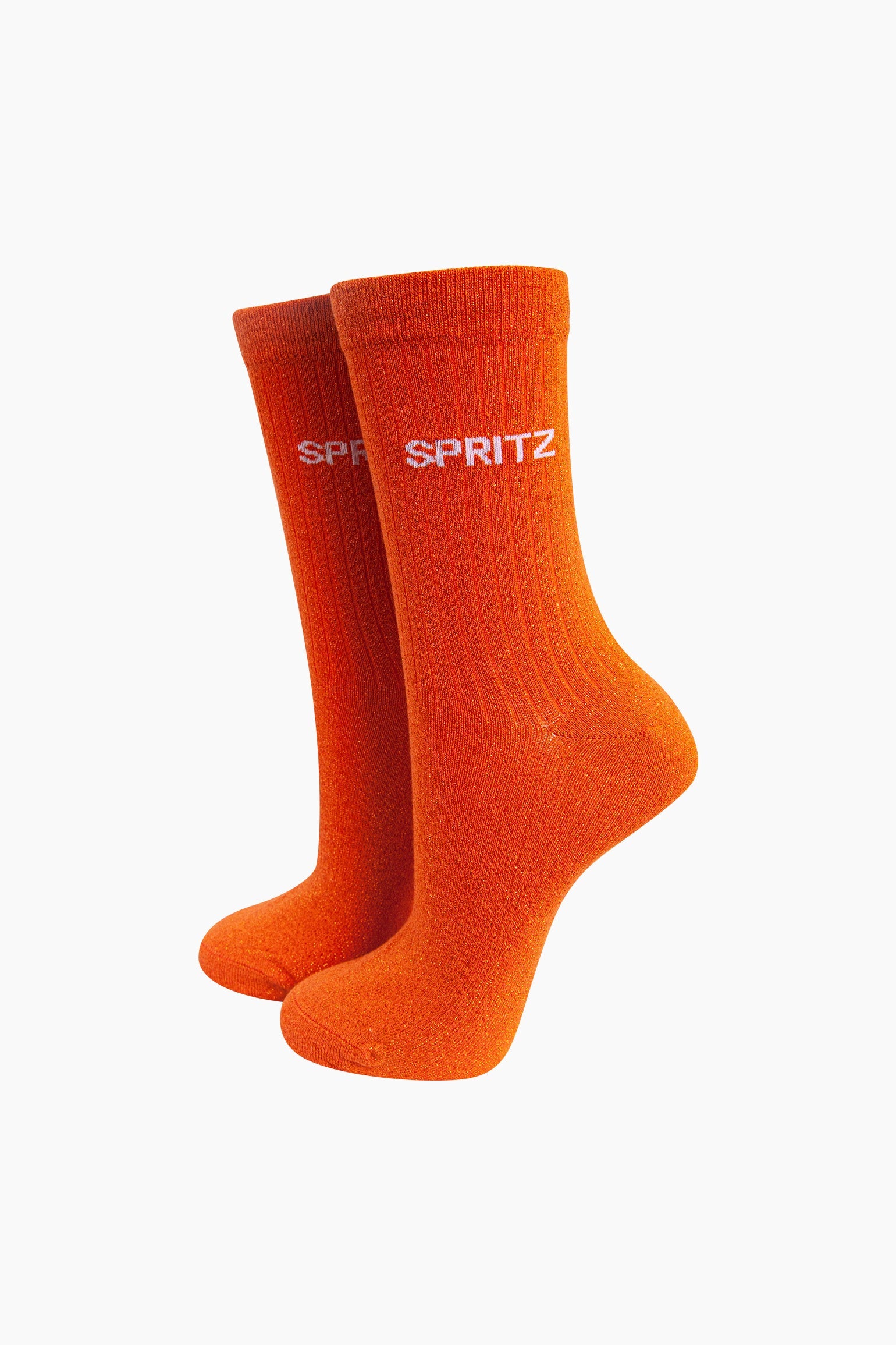 Spritz-Combed-Cotton-Glitter-Socks-in-Orange-Mannequin