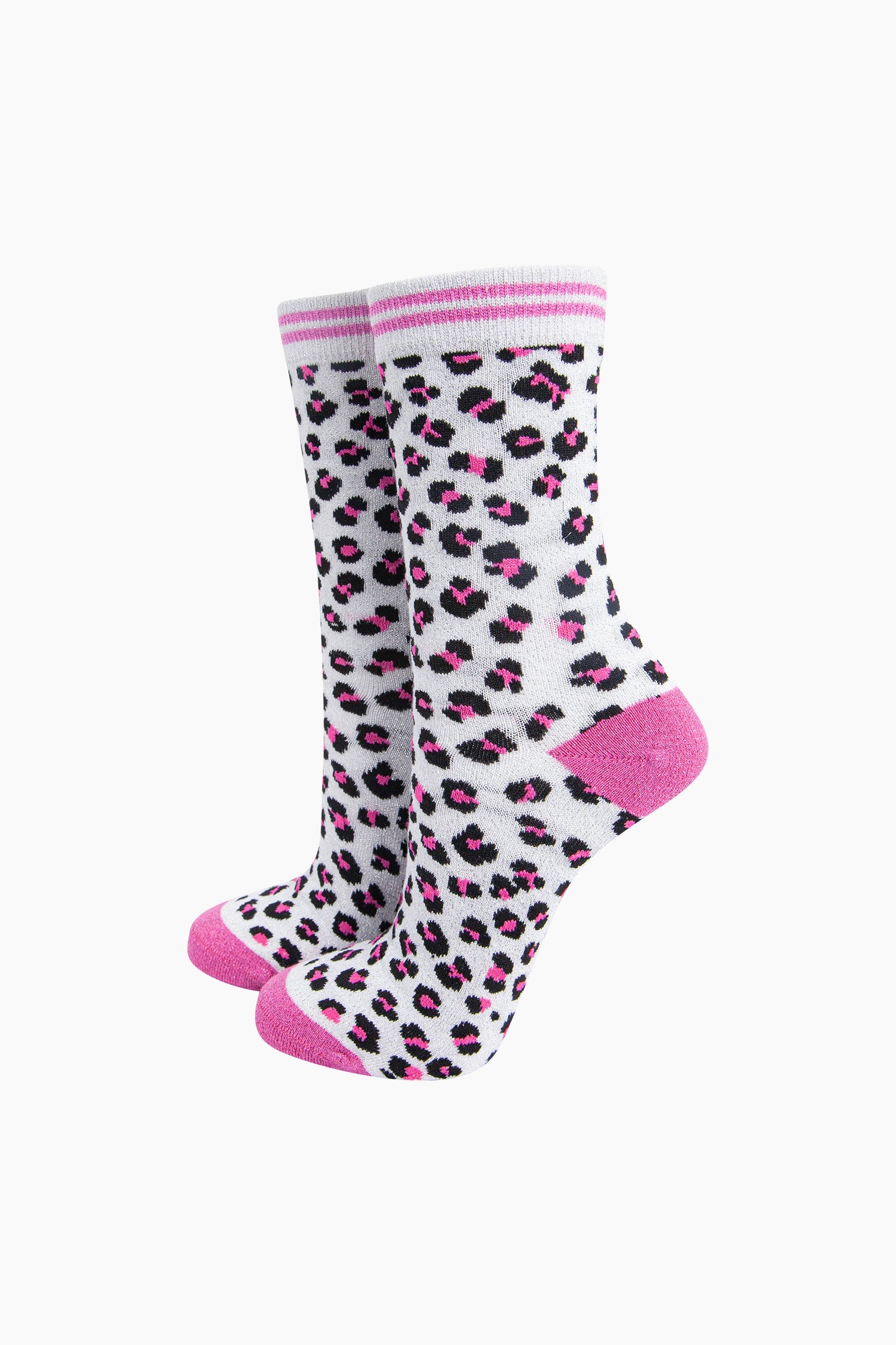 Leopard-Print-Combed-Cotton-Glitter-Socks-in-White-Pink-Mannequin