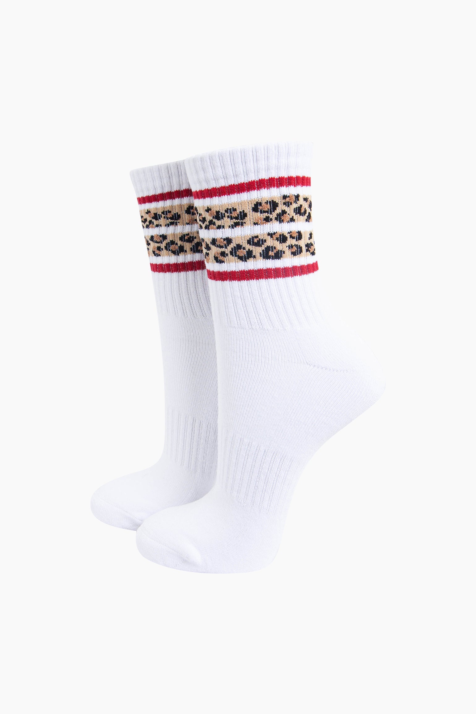 Leopard-Print-Striped-Combed-Cotton-Sports-Socks-in-White-Mannequin