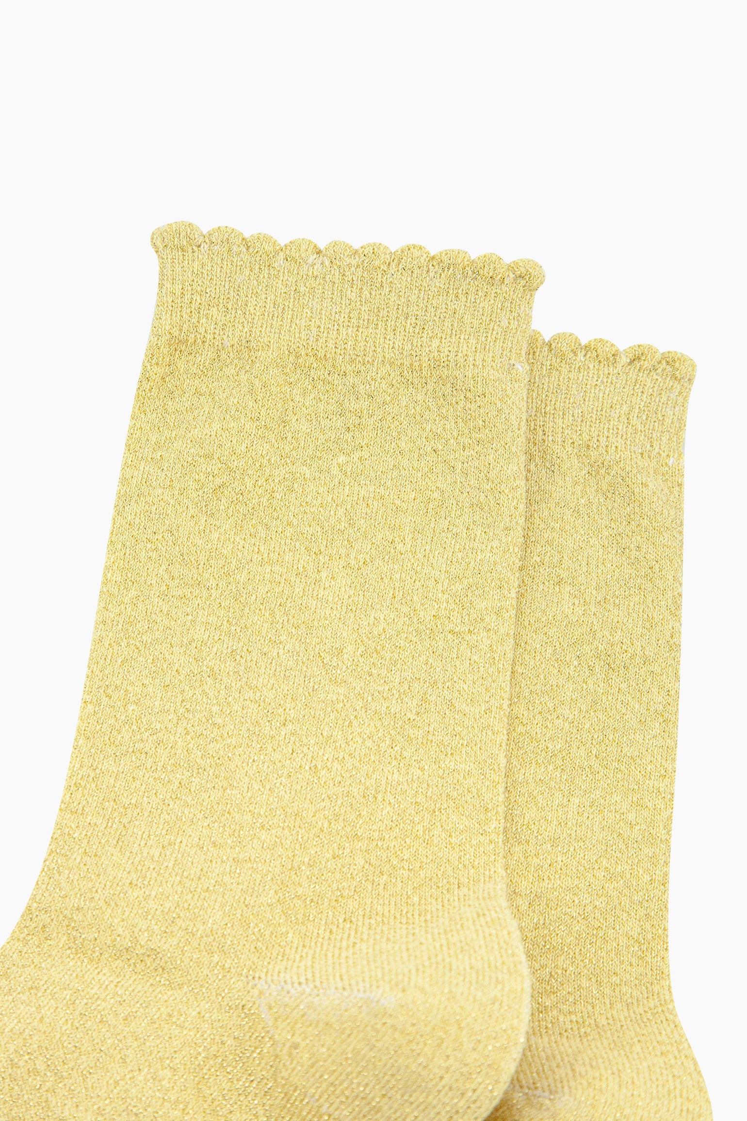 Plain-Combed-Cotton-Glitter-Socks-in-Lemon-Closeup