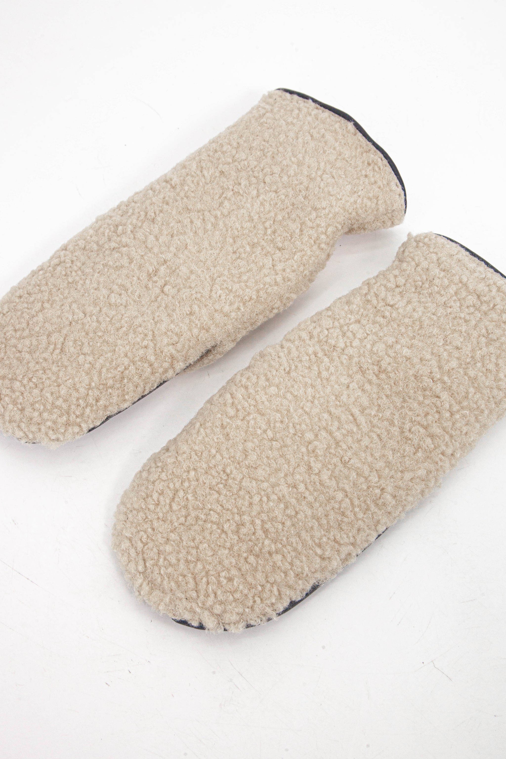 Goldie Mitten Gloves - Cream, Borg