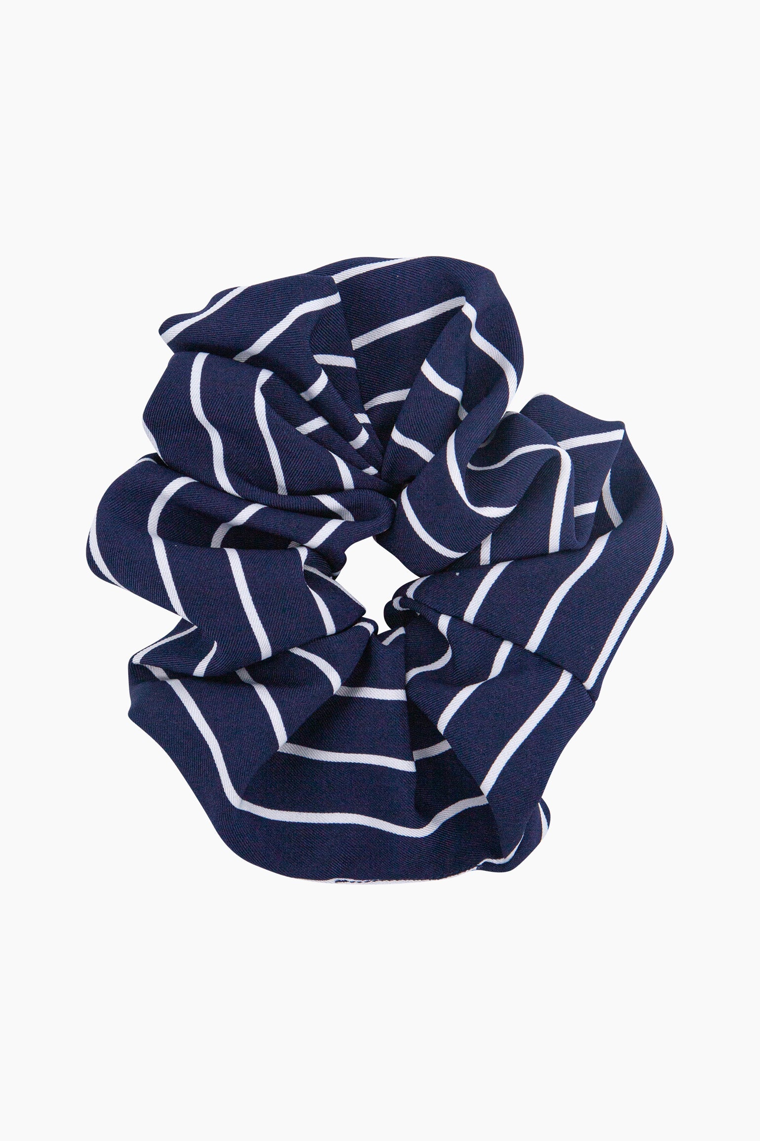 Large-Striped-Scrunchie-in-Navy-Blue-Front