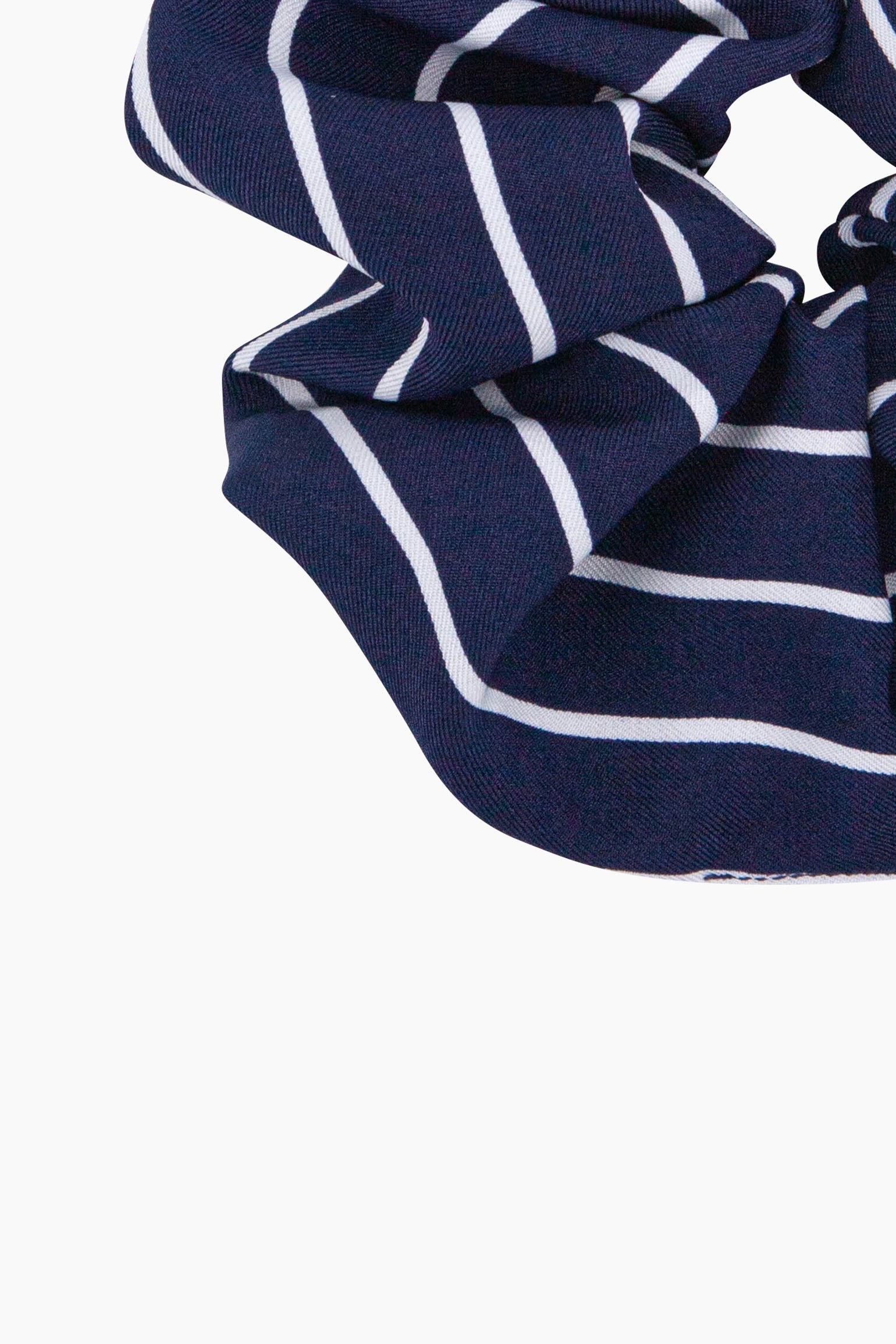 Large-Striped-Scrunchie-in-Navy-Blue-Closeup