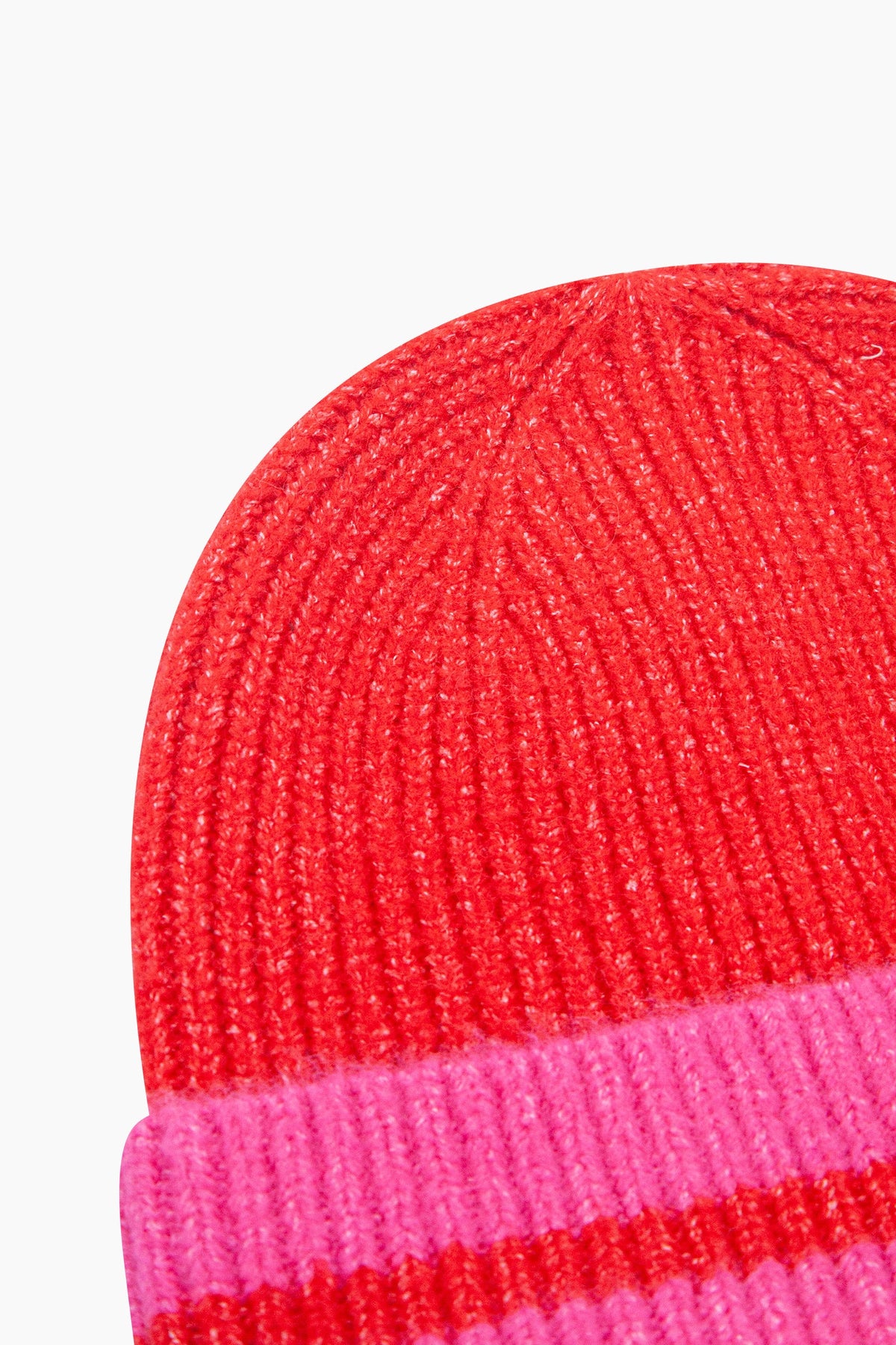 Striped-Beanie-Hat-in-Red/Hot-Pink