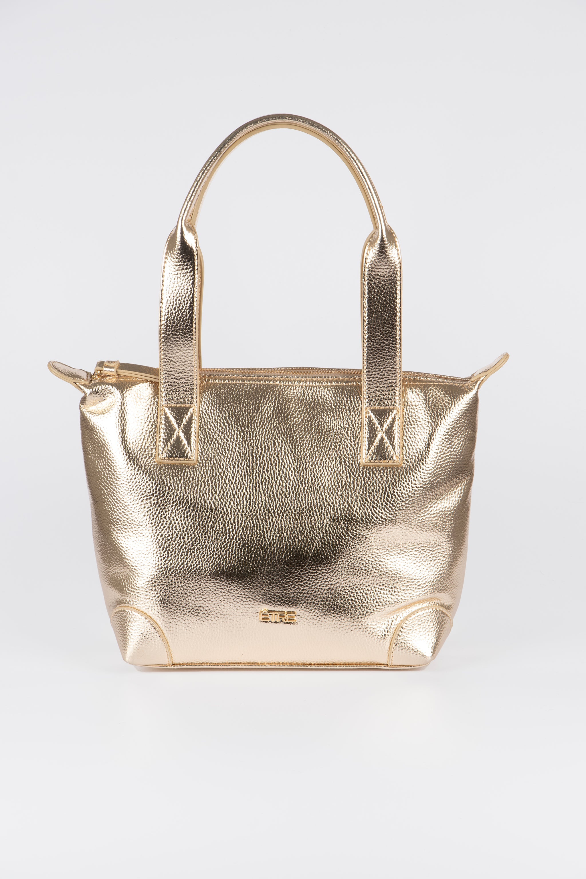 Gigi Medium Tote Bag - Gold, Metallic Faux Leather