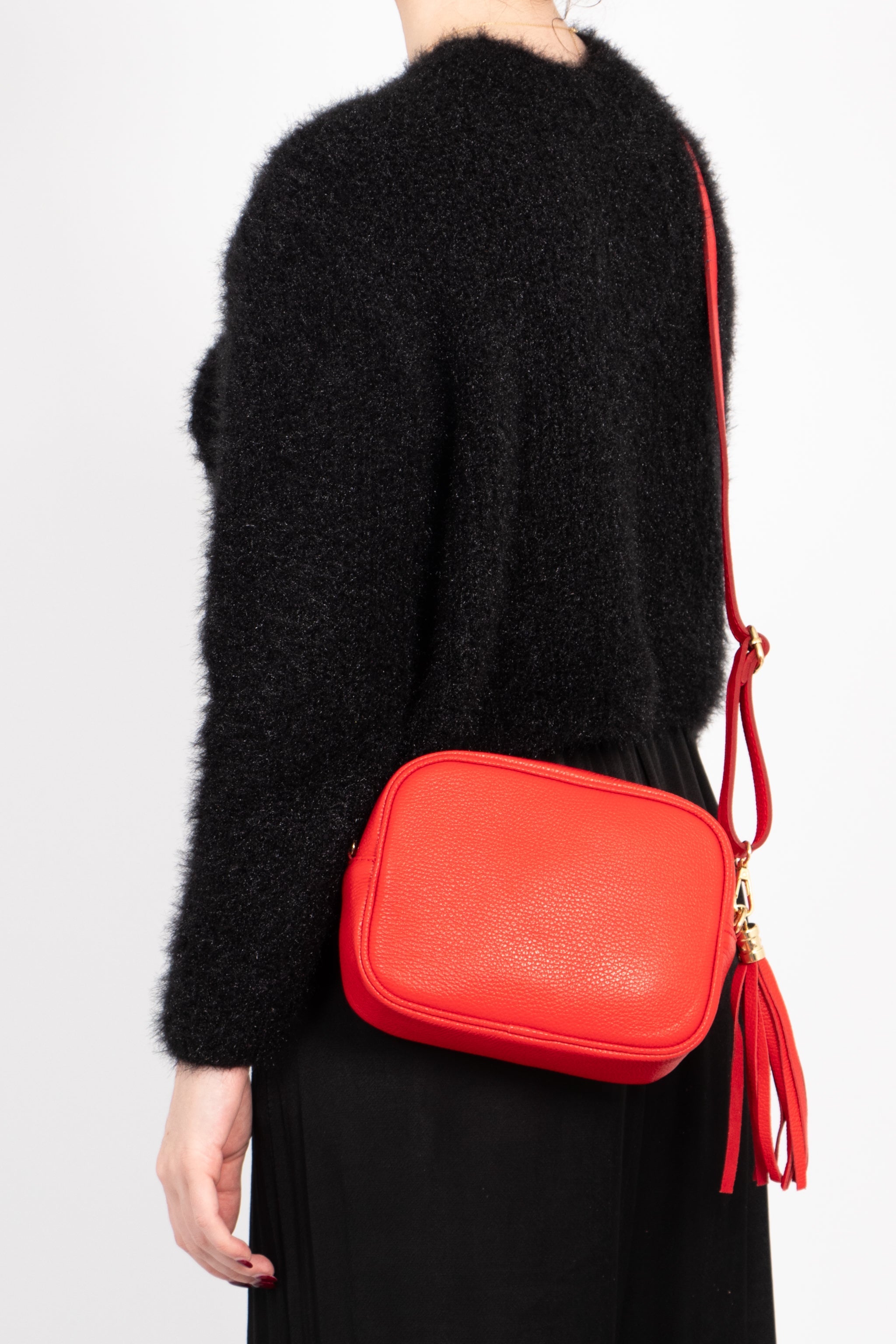 Beau Crossbody Bag - Red, Pebbled