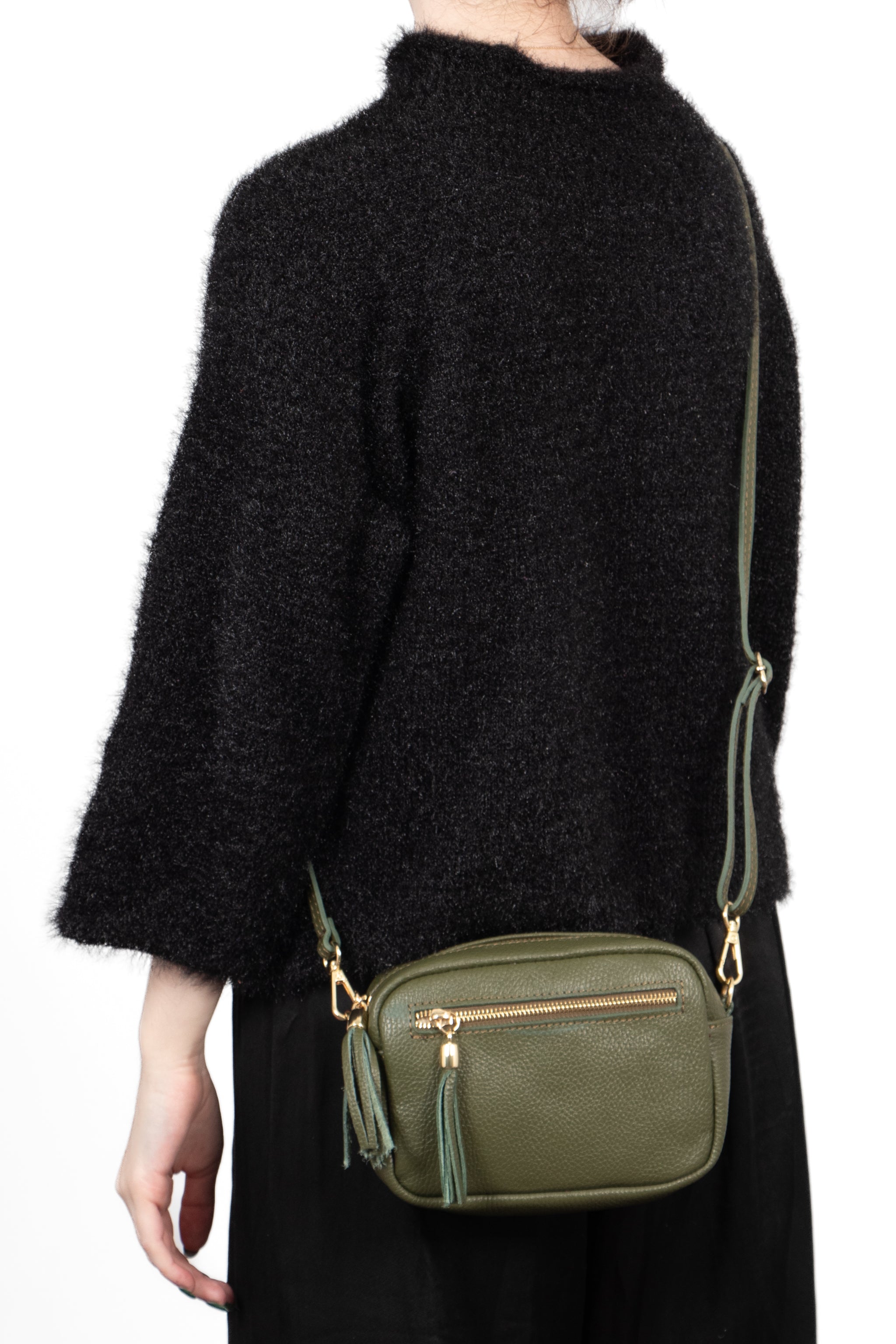 Fleur Crossbody Bag - Khaki, Pebbled