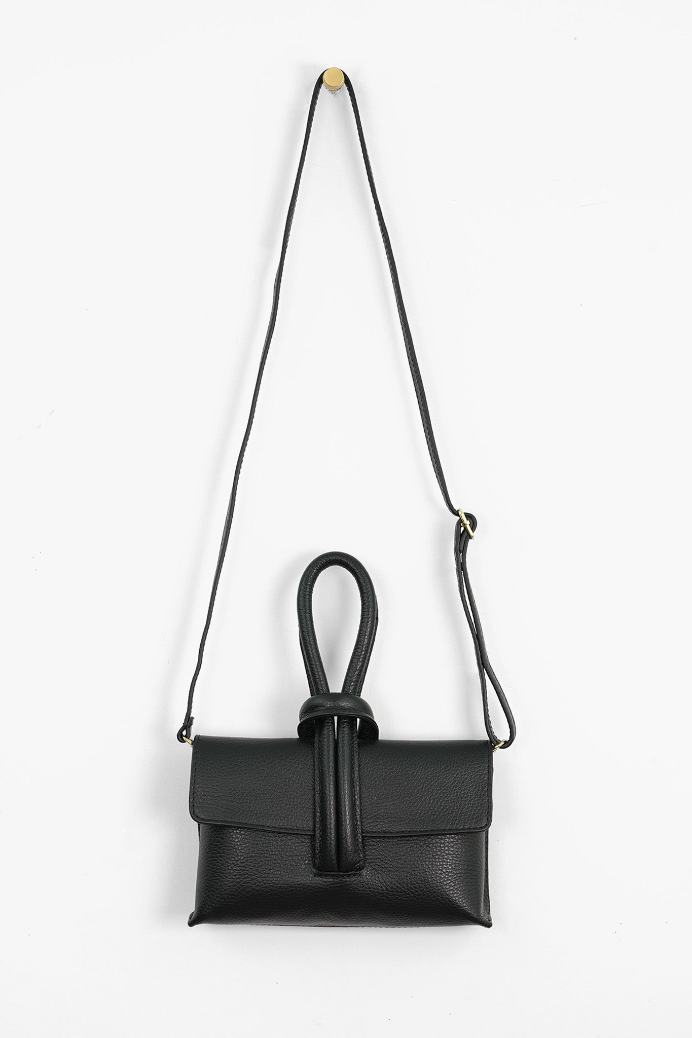 Trixie Italian Leather Wristlet Clutch Bag - Black, Pebbled