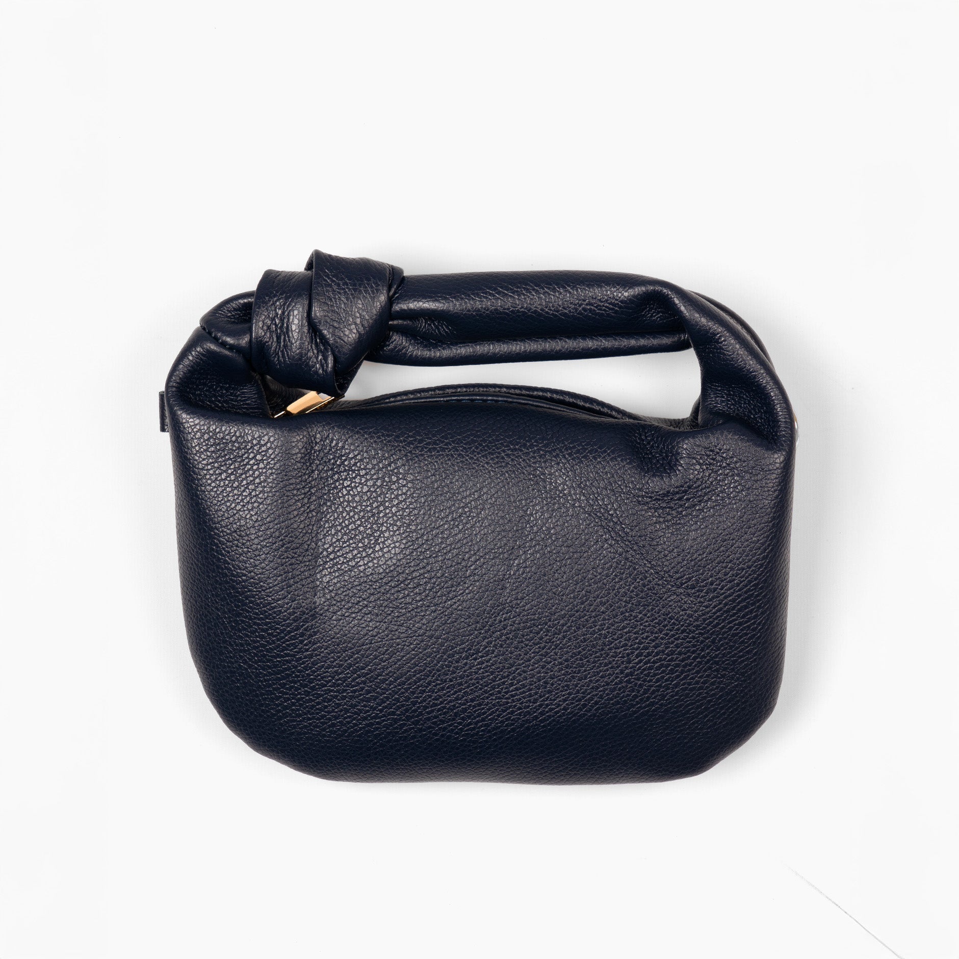 colby-navy-blue-pebbled-italian-leather-small-hobo-bag-front-view