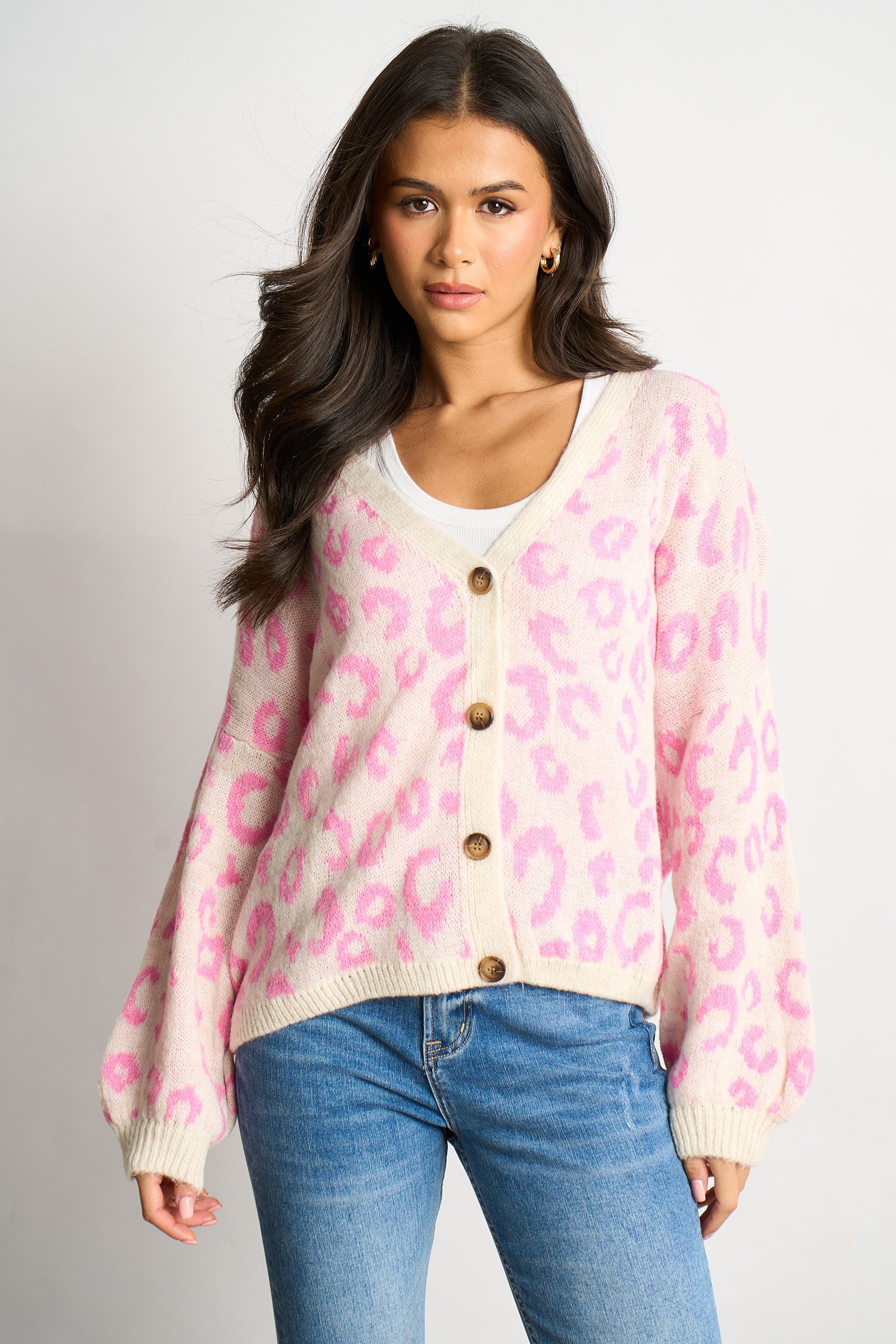 Leopard-Print-Italian-Wool-Blend-Cardigan-in-Cream-Pink-Front