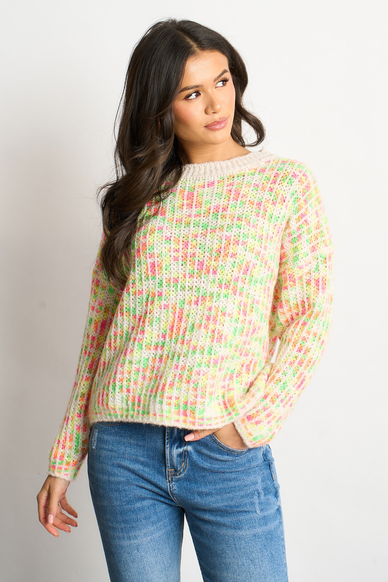 Speckled-Italian-Wool-Blend-Jumper-in-Cream-Front