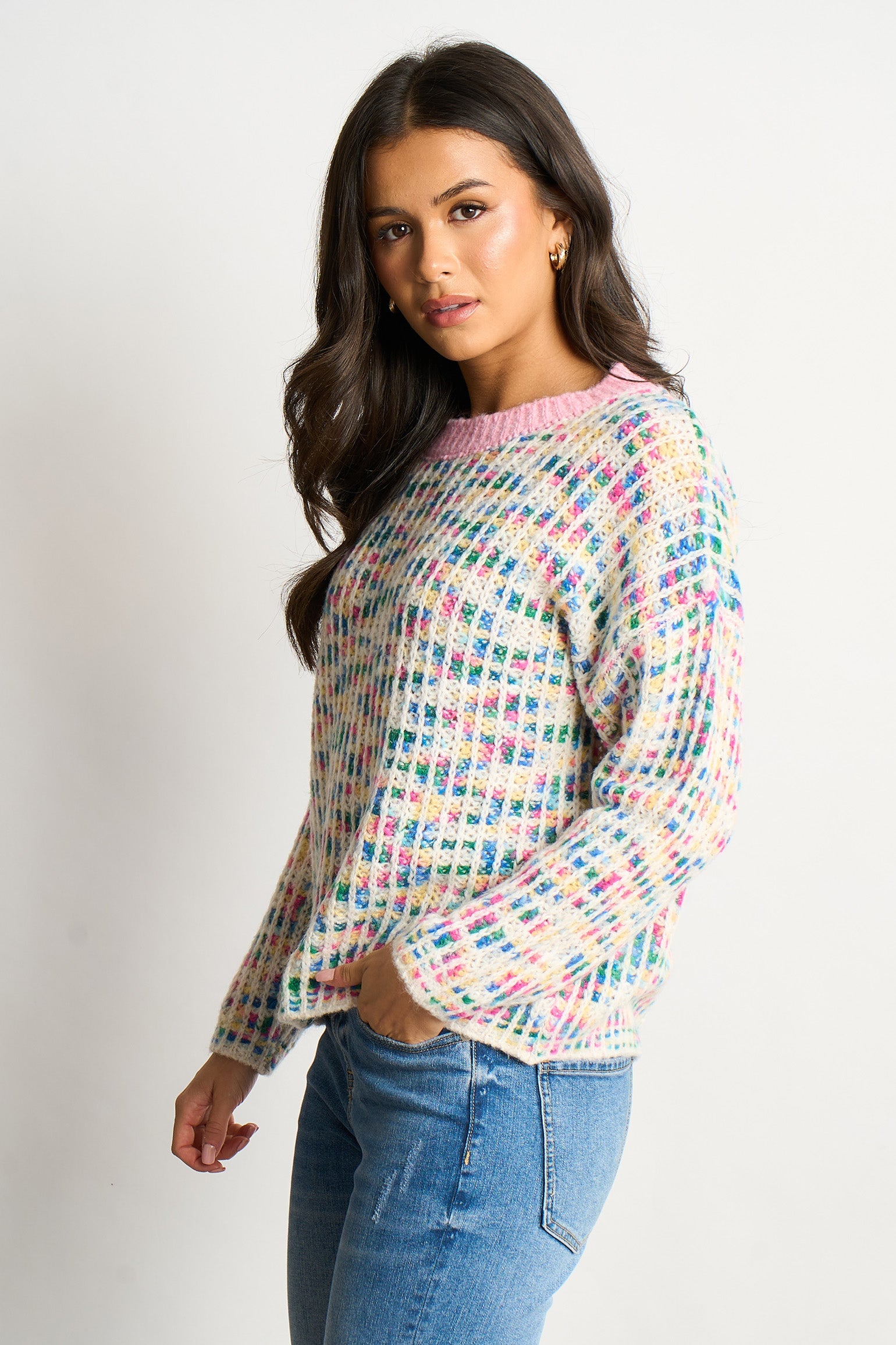 Speckled-Italian-Wool-Blend-Jumper-in-Pink-side