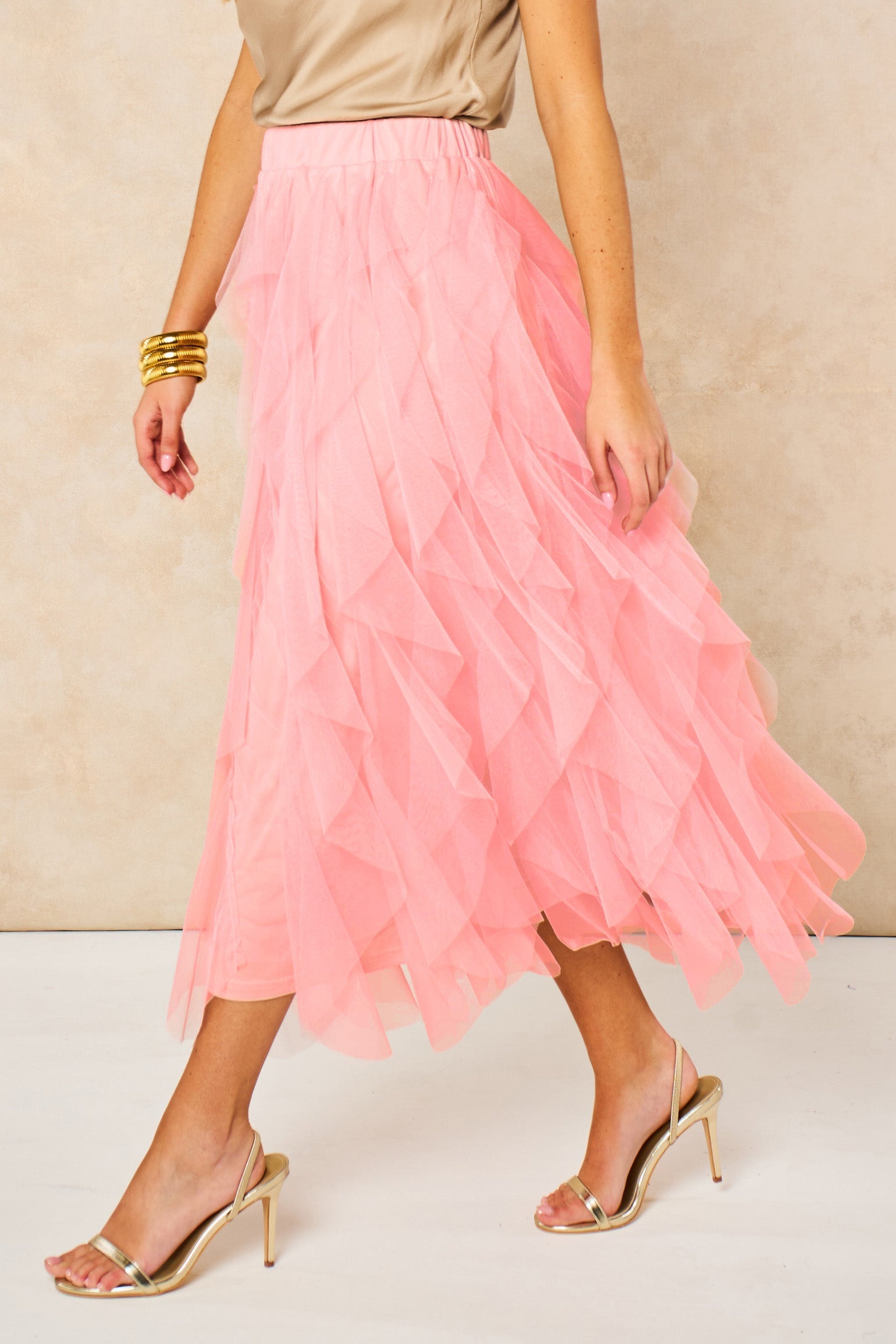 Layla-Pink-Layered-Tulle-Maxi-Skirt-Side