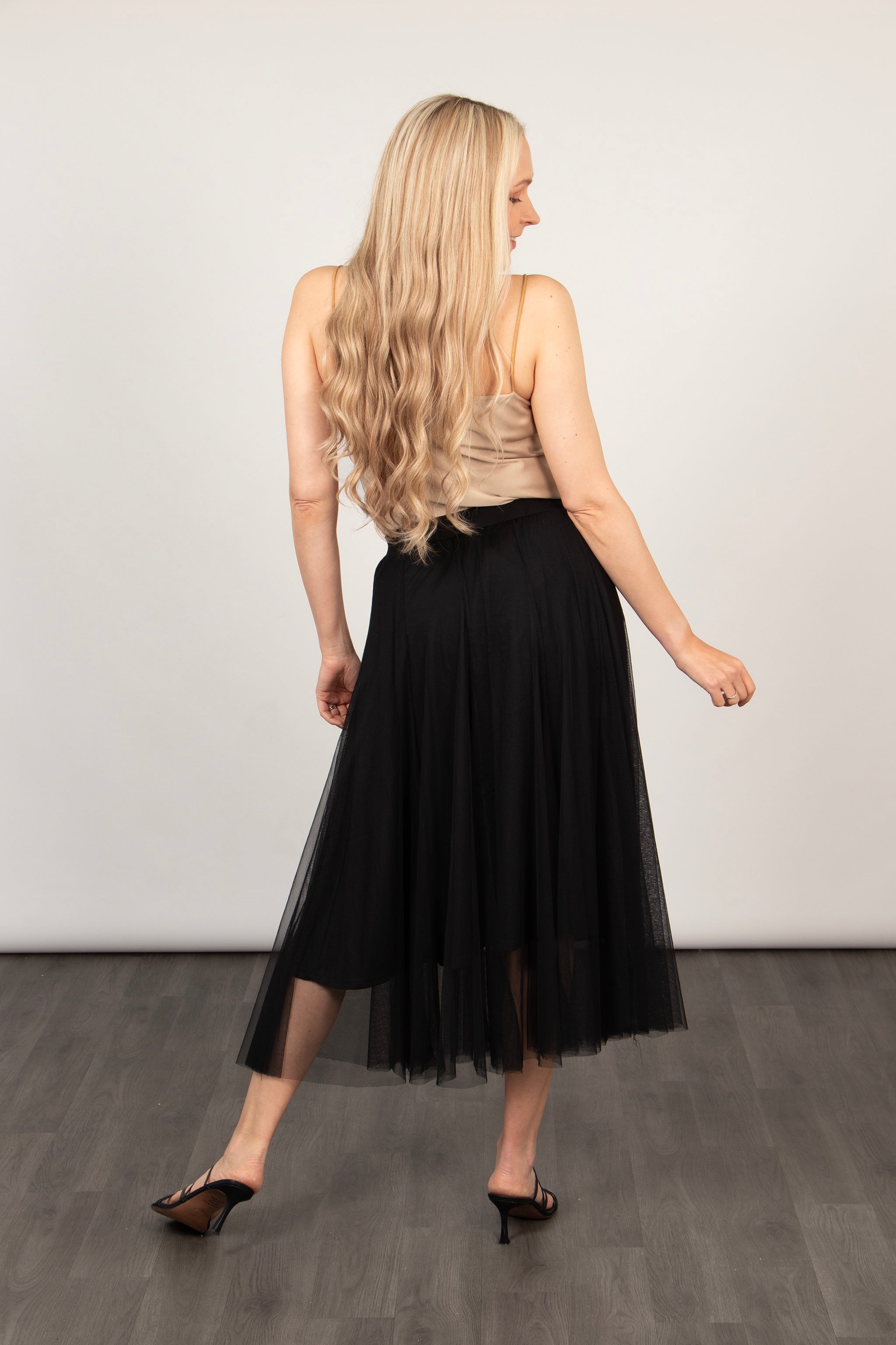Eden Tulle Swing Skirt - Black