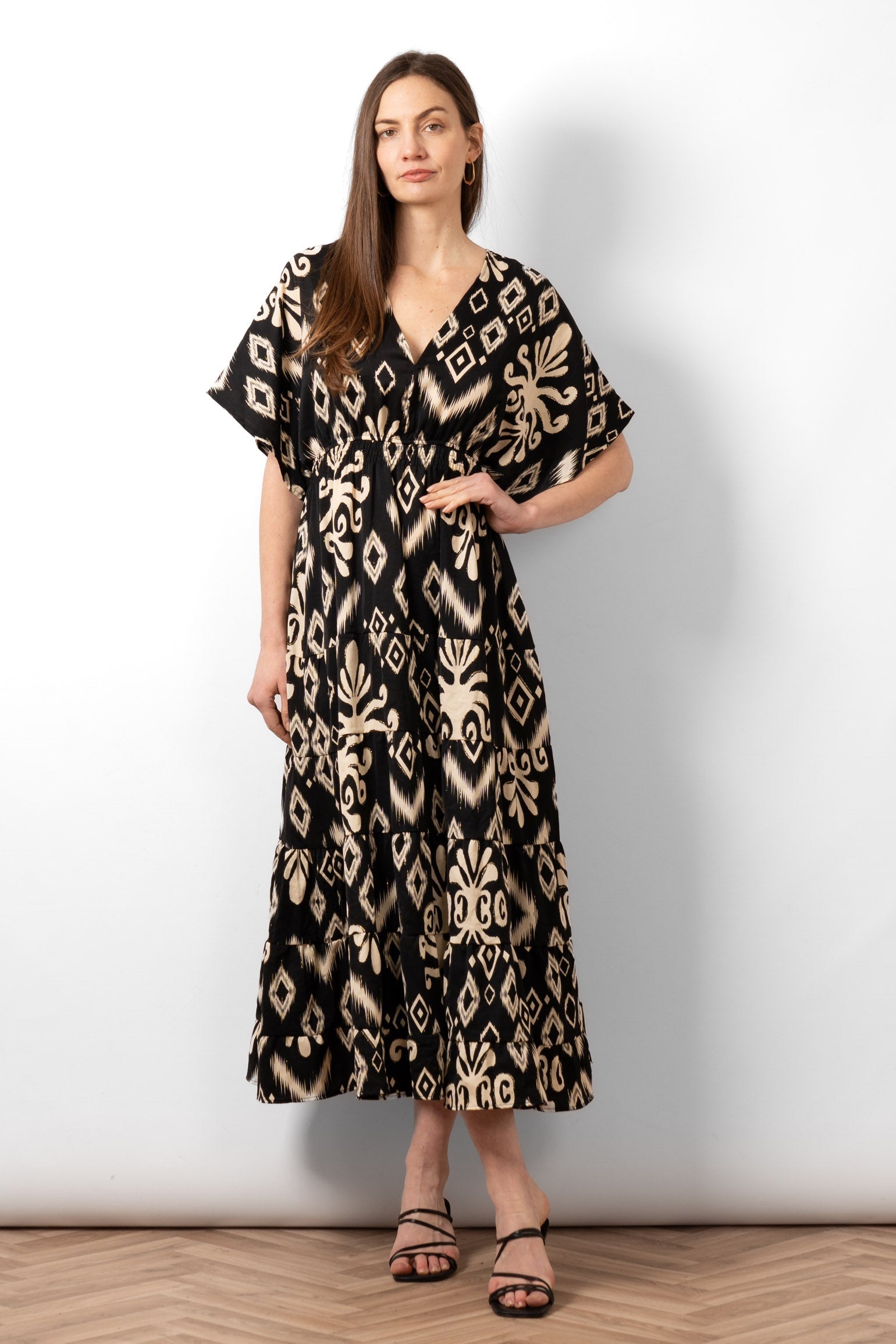 Womens Dresses Aztec Striped Low Back Bodycon Dress Roman Aztec Tie Front Smock Dress In Black Womens Dresses Aztec Striped Low Back Bodycon Dress Roman Aztec Tie Front Smock Dress In Black