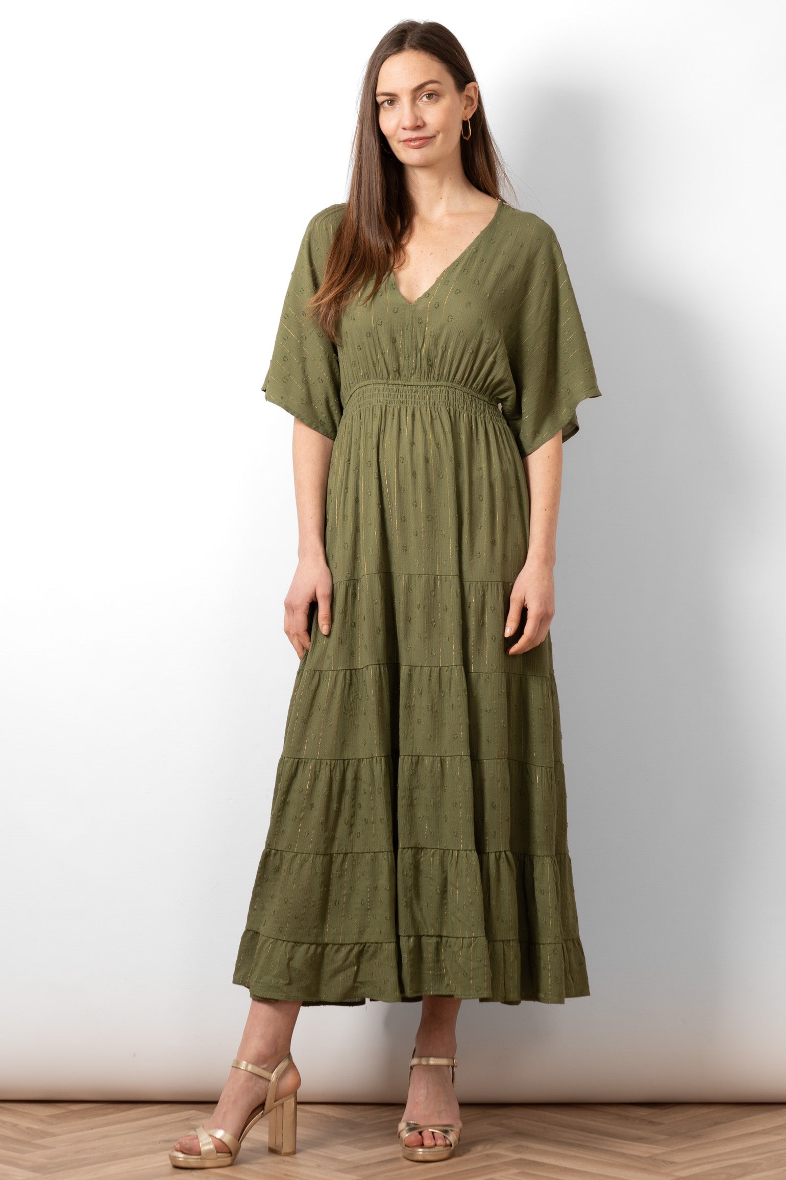 Sarta Khaki Maxi Kaftan Beach Dress Cover Up Summer Holiday Women
