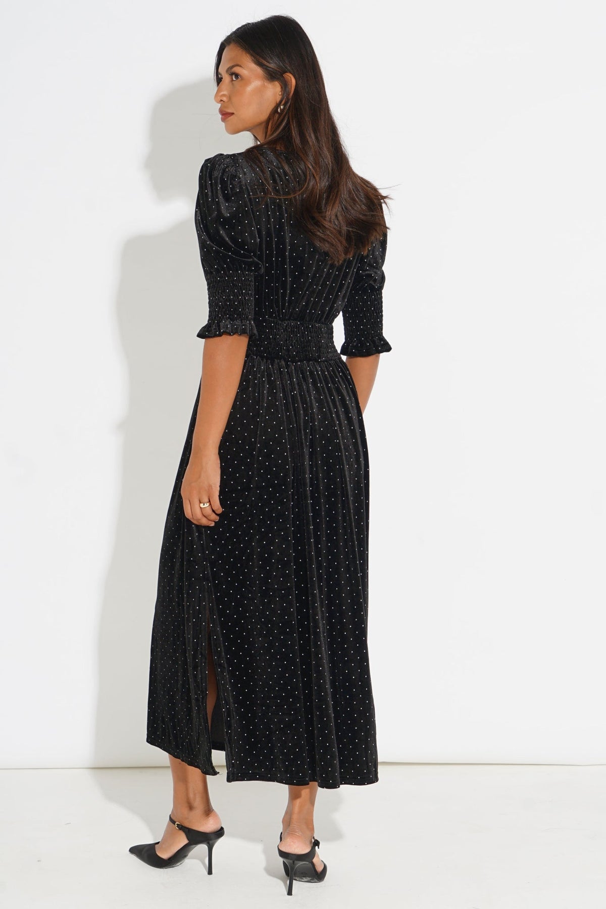 Velvet-Polka-Dot-Tea-Dress-in-Black