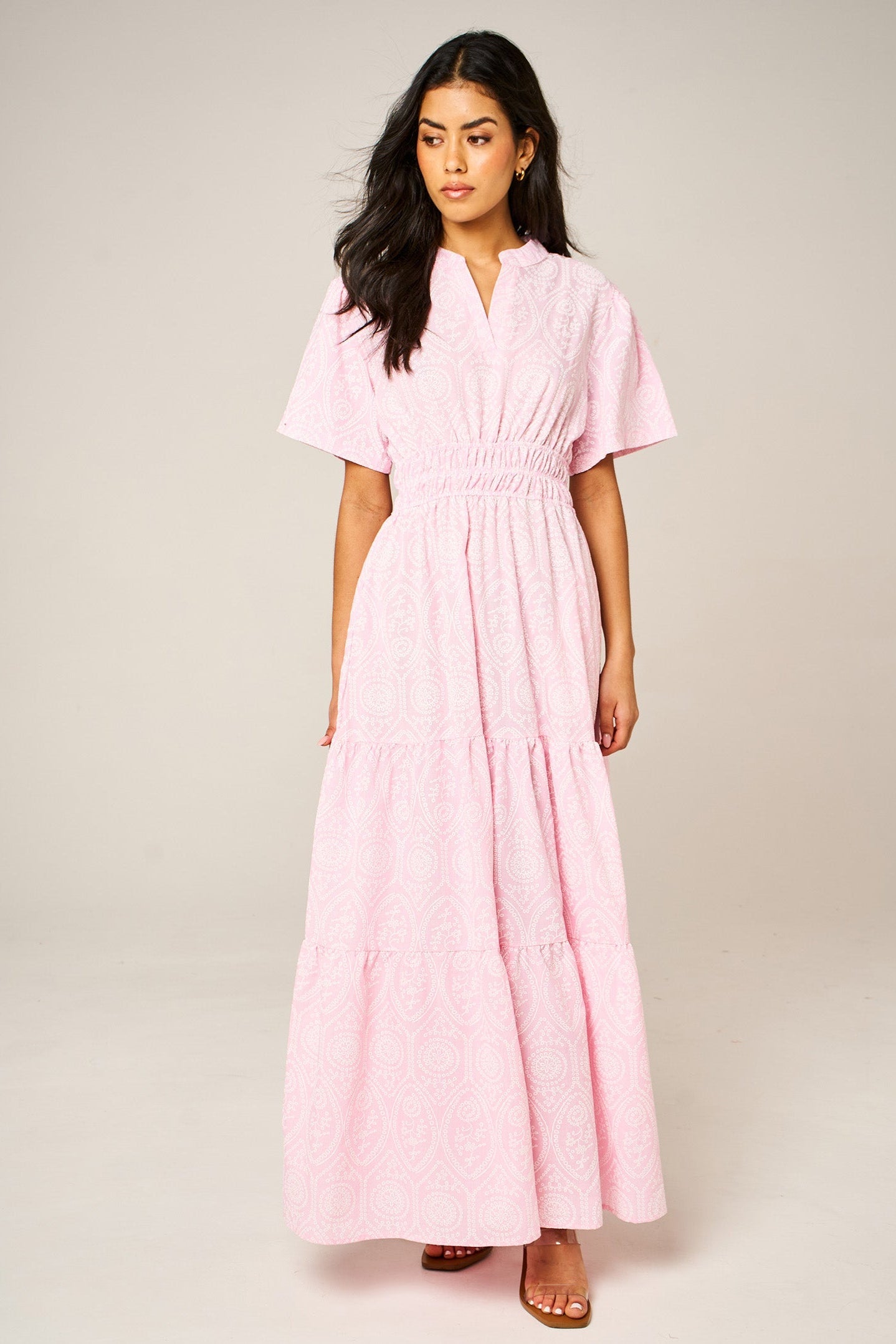 black maxi dress with sheer sleeves Monni Black Maxi Dress