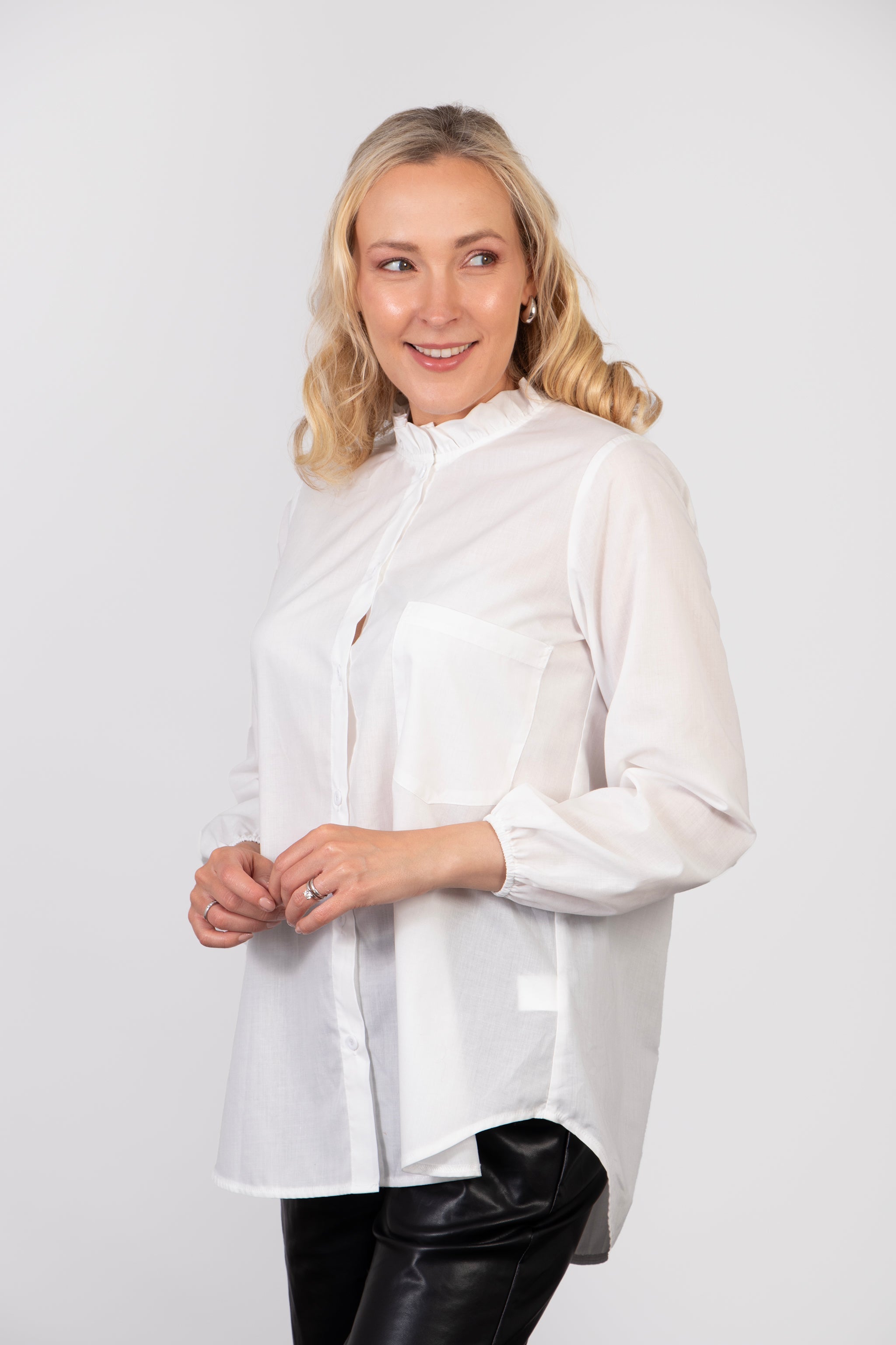 Darcey Oversized Cotton Shirt - White