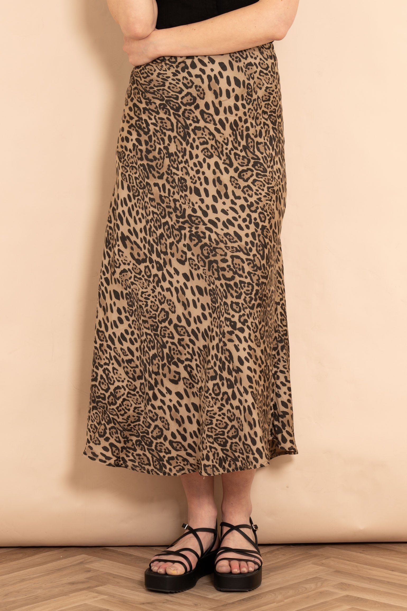cassie-midi-slip-skirt-neutral-leopard-print-front-view-model