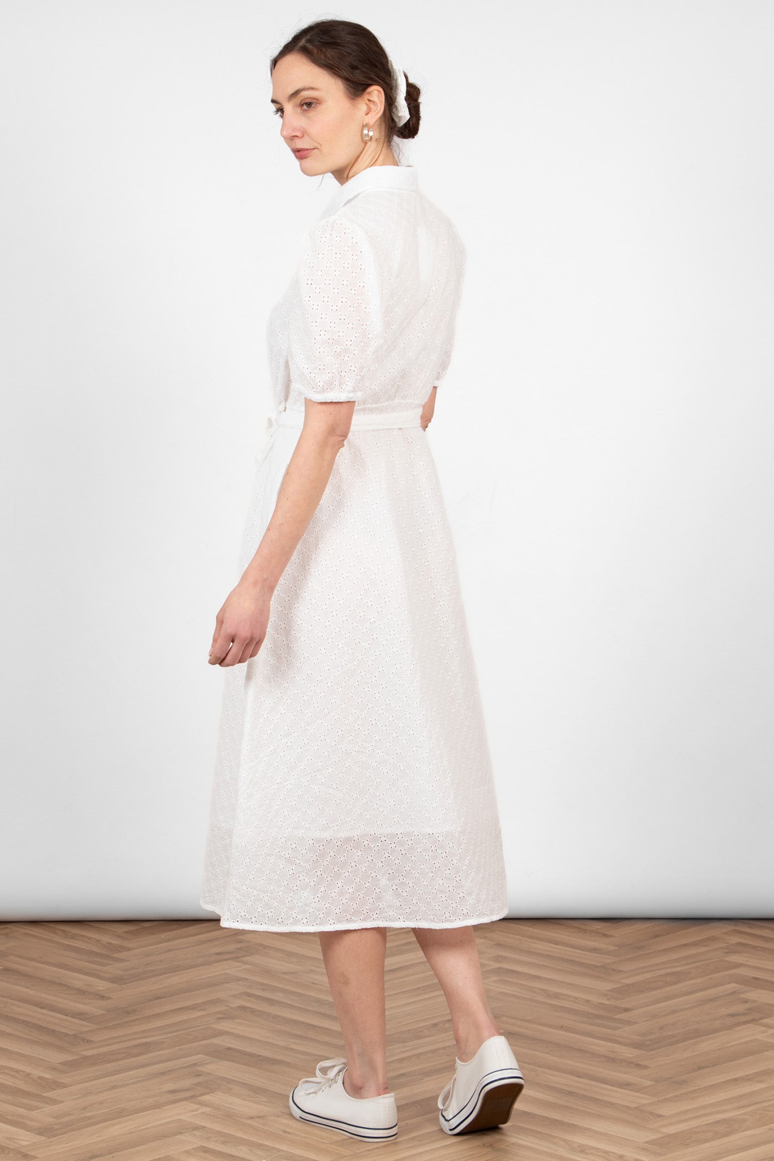 elodie-cotton-fitted-midi-shirt-dress-white-broderie-anglaise-rear-view