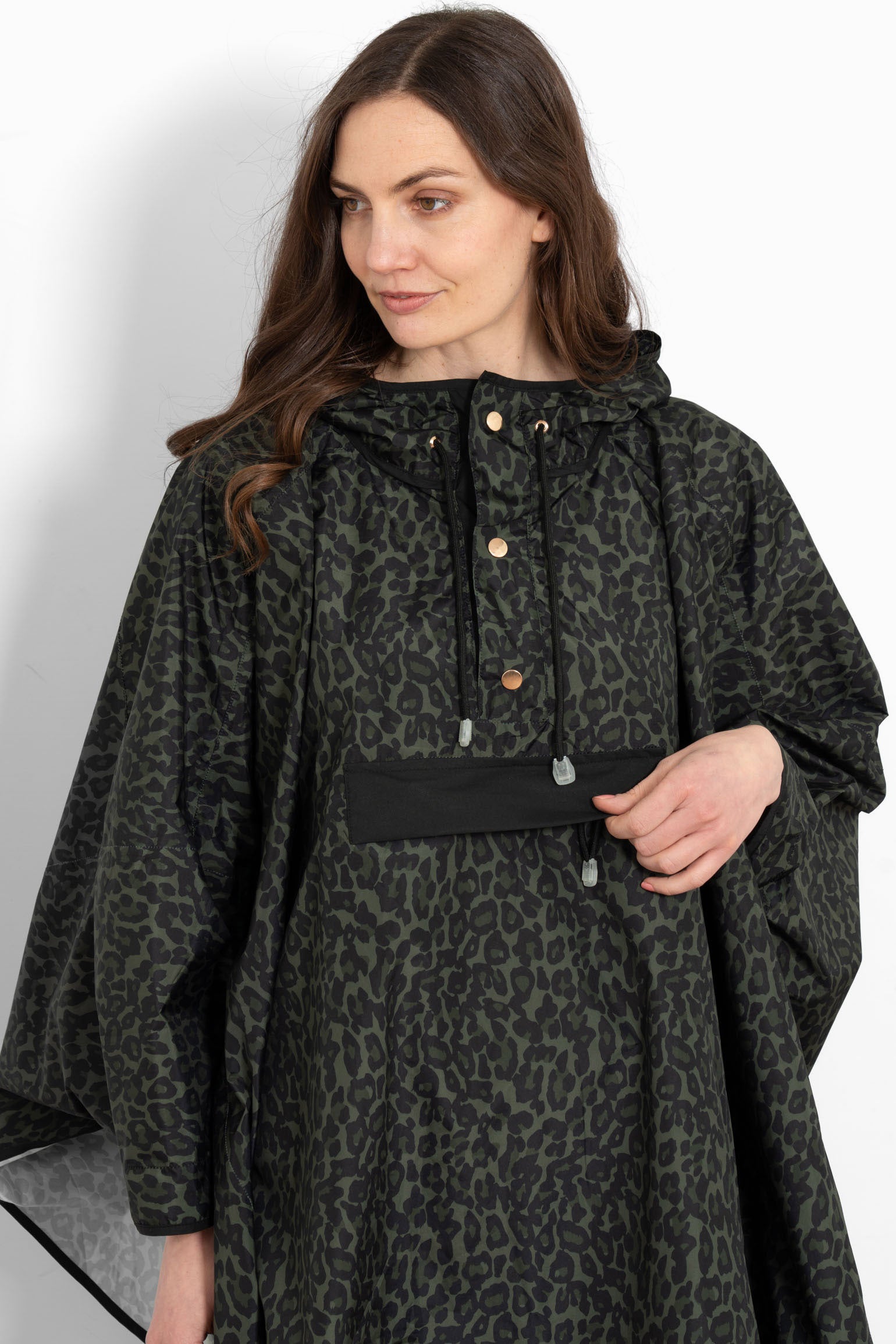 Aspen Rain Poncho - Khaki/Black, Leopard