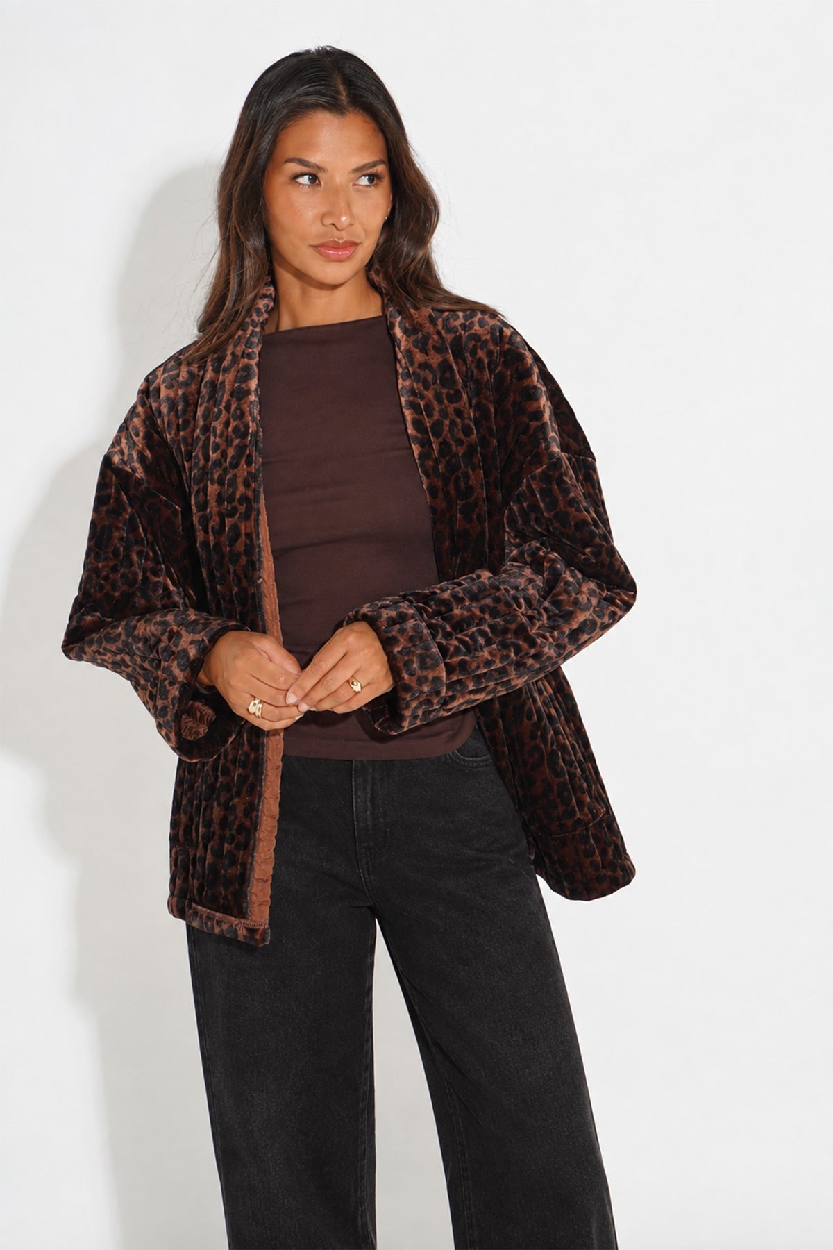 Velvet-Leopard-Print-Kimono-Jacket-in-Brown