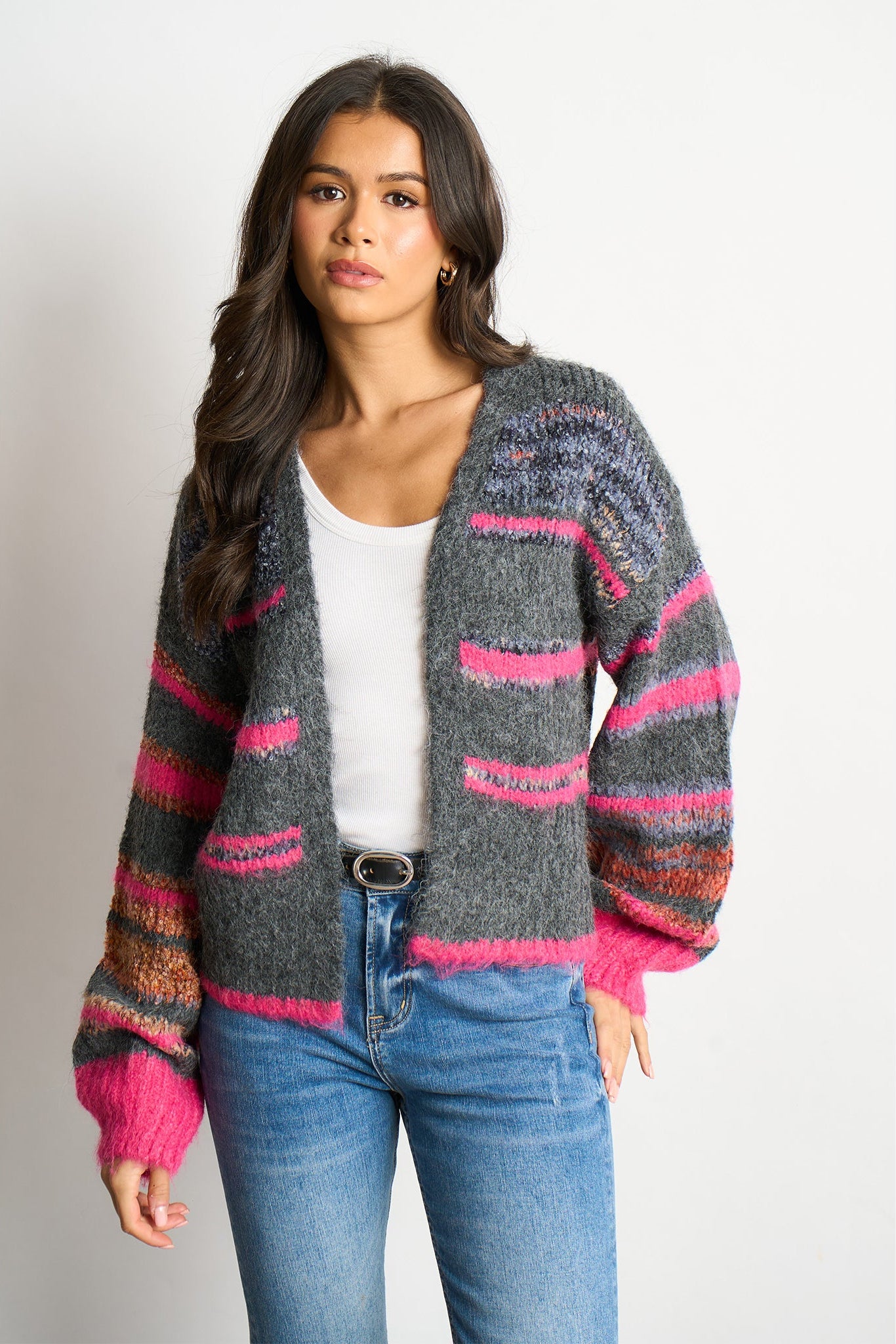 brodie-wool-blend-cardigan-dark-grey-pink-colourblock-stripe