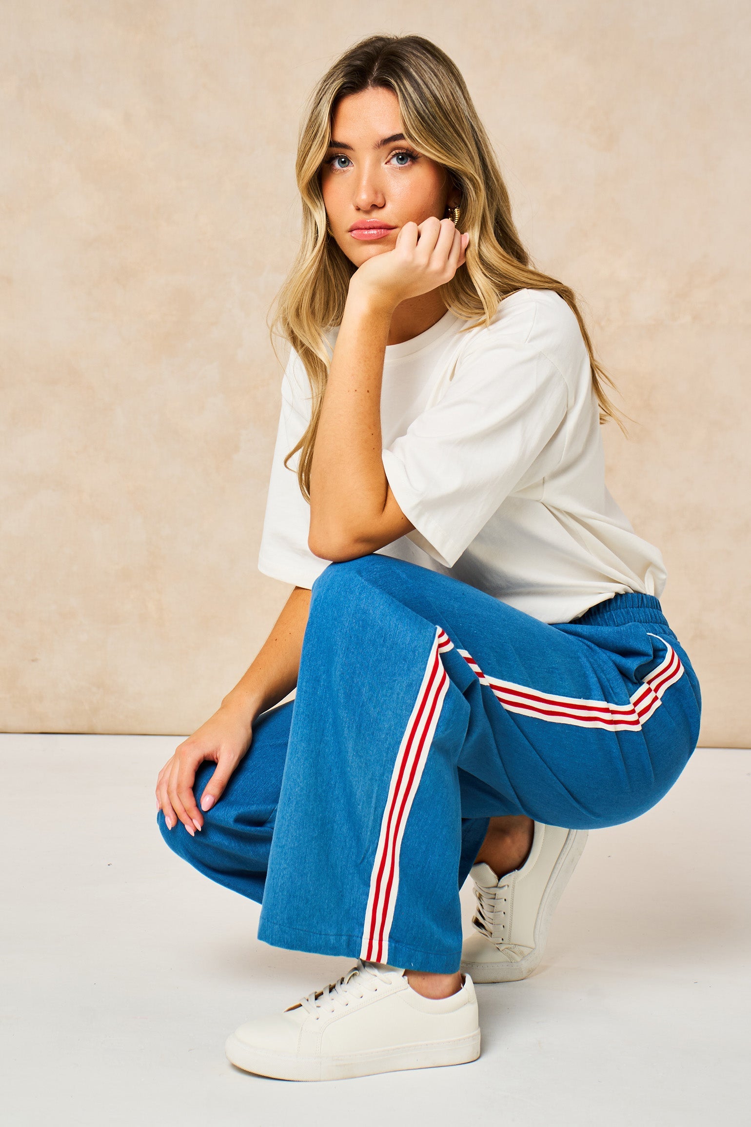 Striped-Trim-Wide-Leg-Trousers-in-Denim-Blue-Side-sitting-view