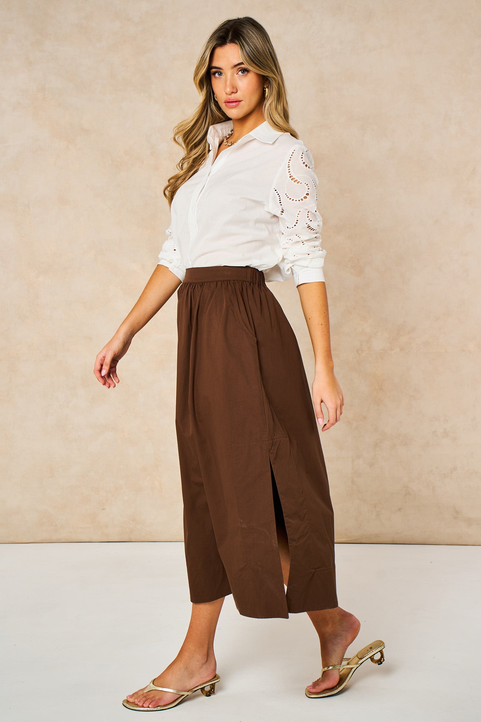 Cotton-Midaxi-Skirt-in-Brown-side