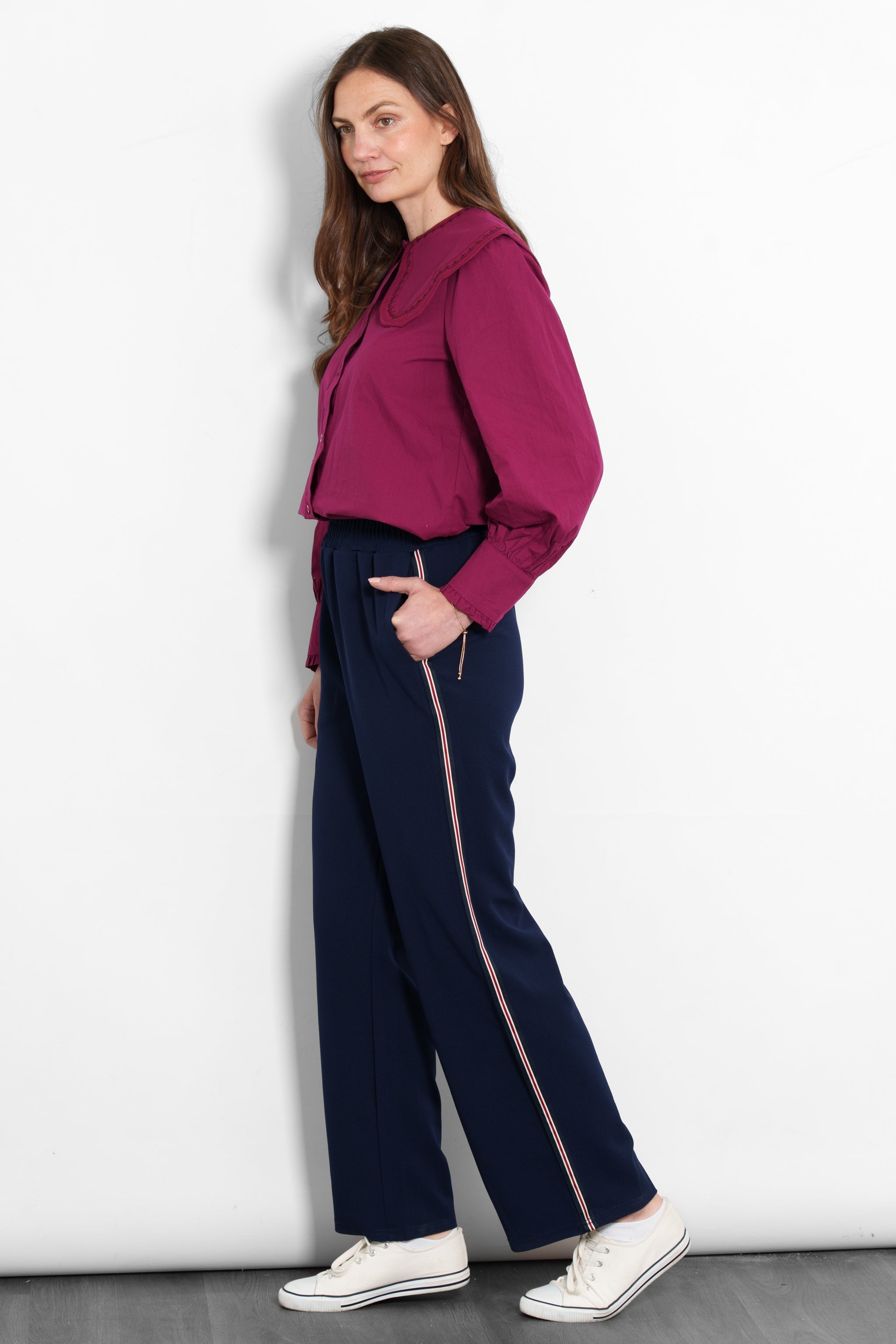 margot-wide-leg-trousers-navy-blue-red-stripe-styled-on-model