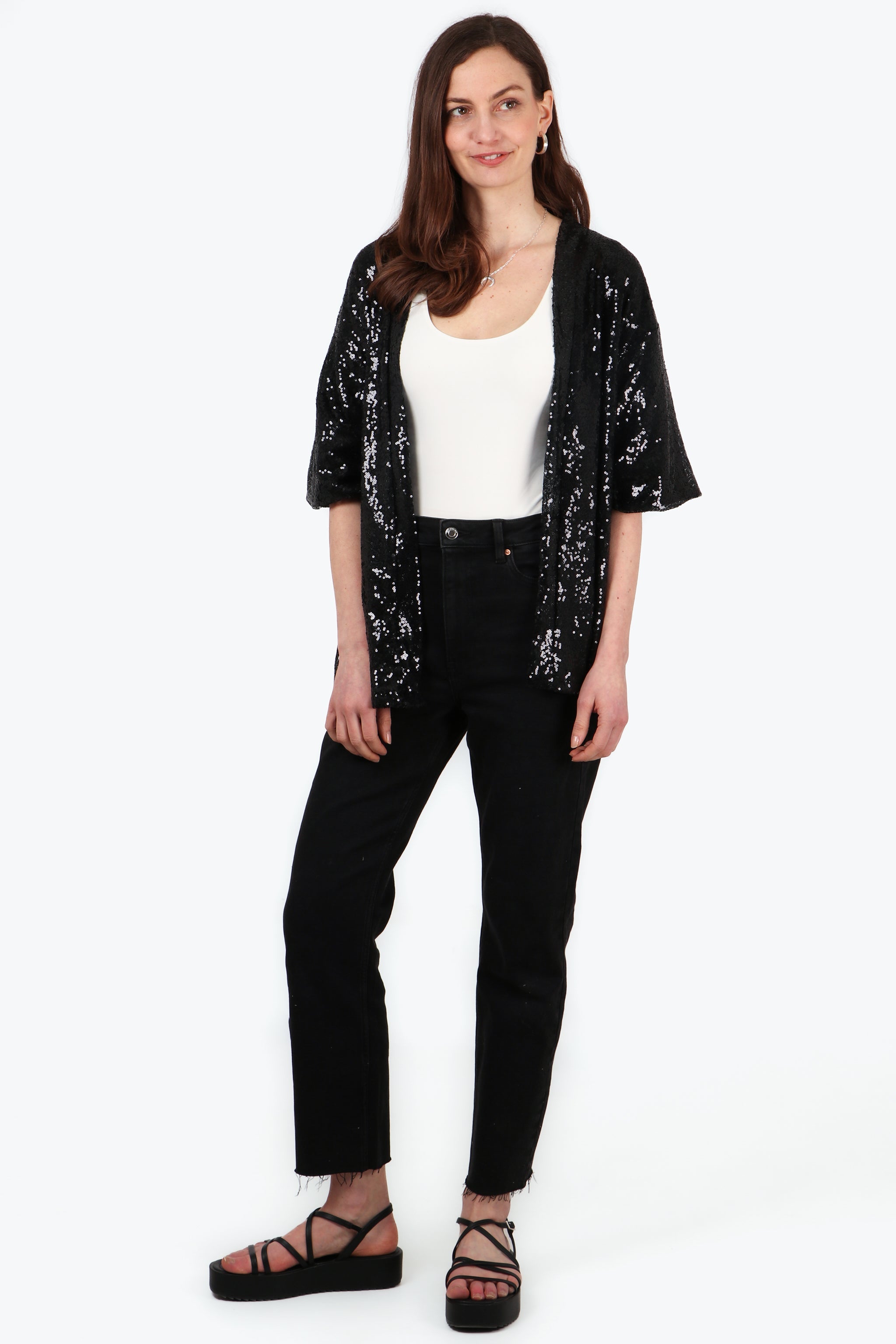 Ariana Sequin Jacket - Black, Sequin