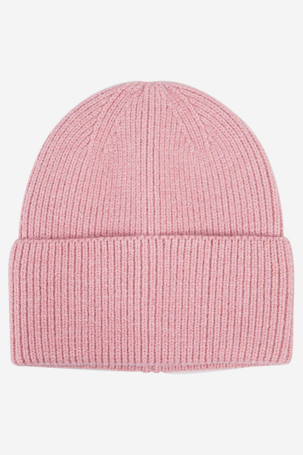 noelle-light-pink-ribbed-beanie-hat-laying-flat