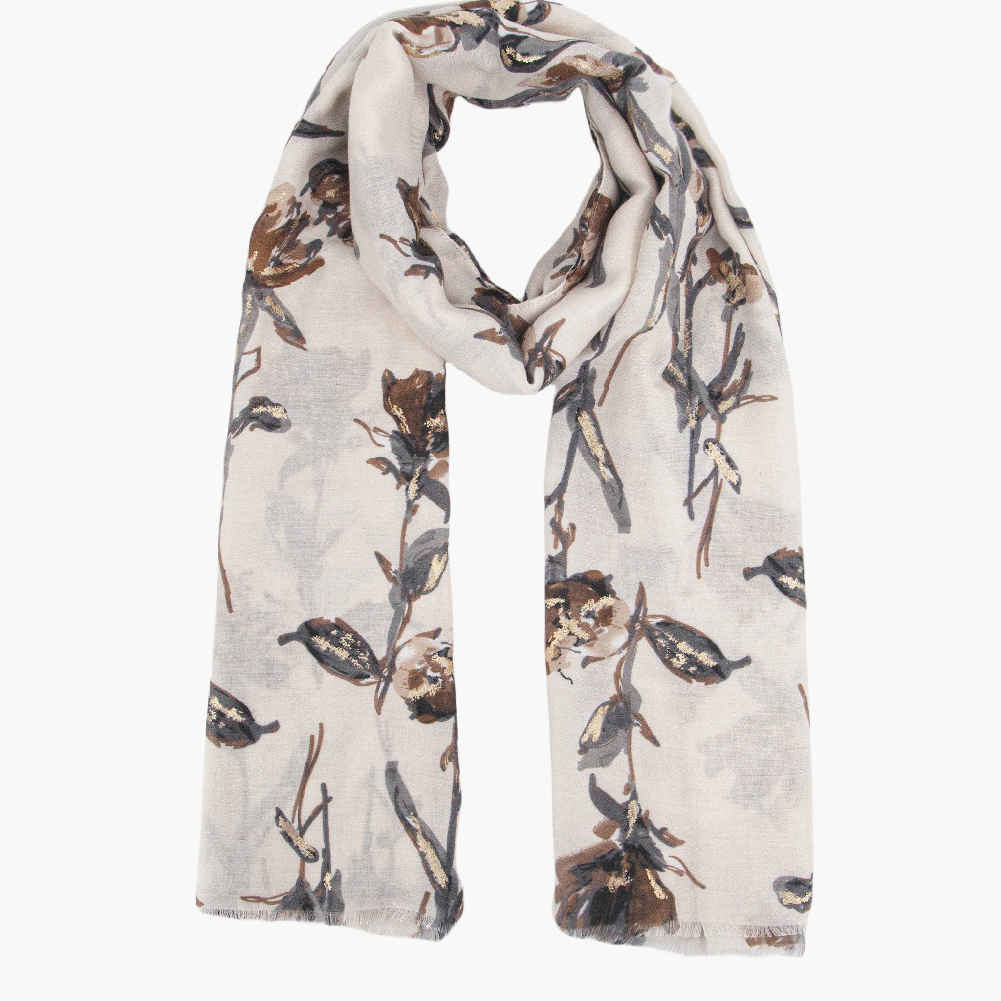 vaeda-cream-floral-lightweight-scarf-gold-foil-accents